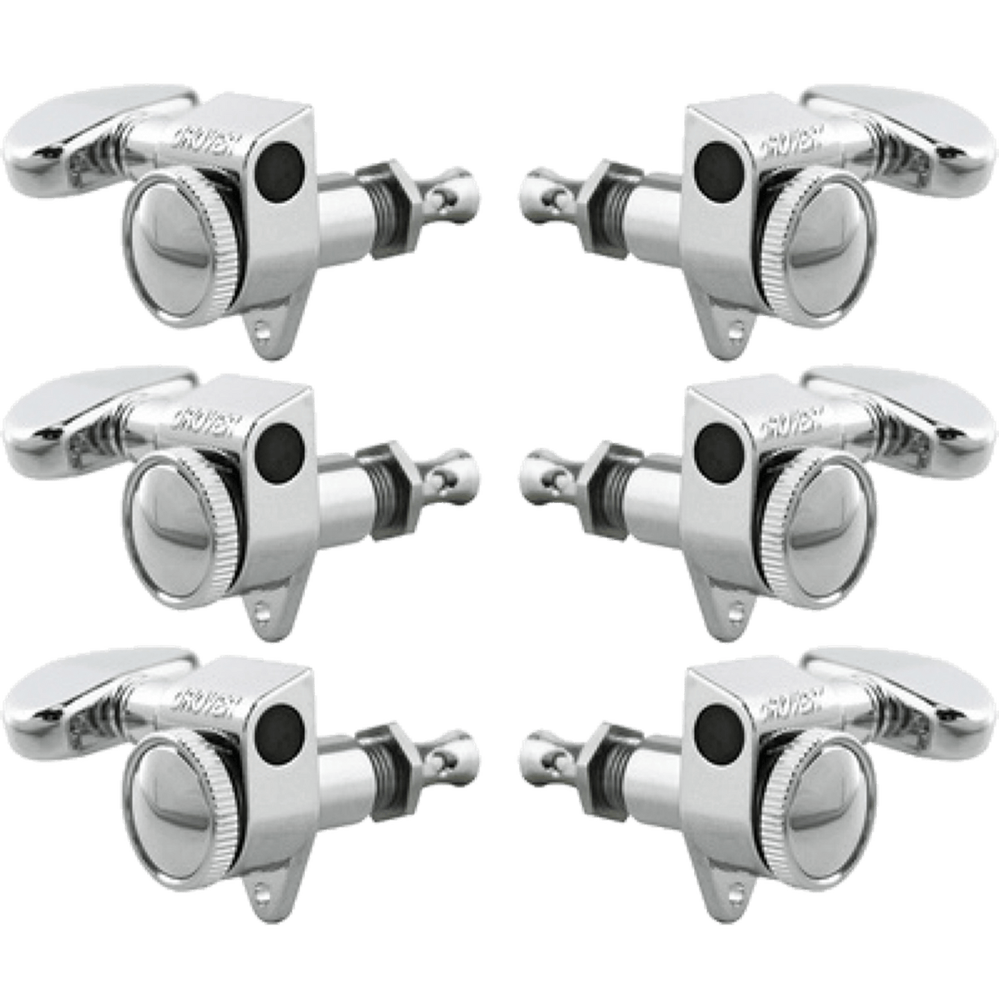 Grover GRO502 Roto-Grip Locking 3-A-Side Machine Heads - Chrome - Joondalup Music Centre