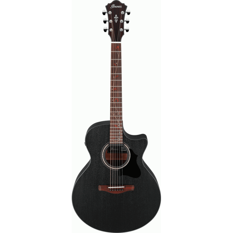 IBANEZ AE295 ACOUSTIC GUITAR - WEATHERED BLACK OPEN PORE - Joondalup Music Centre