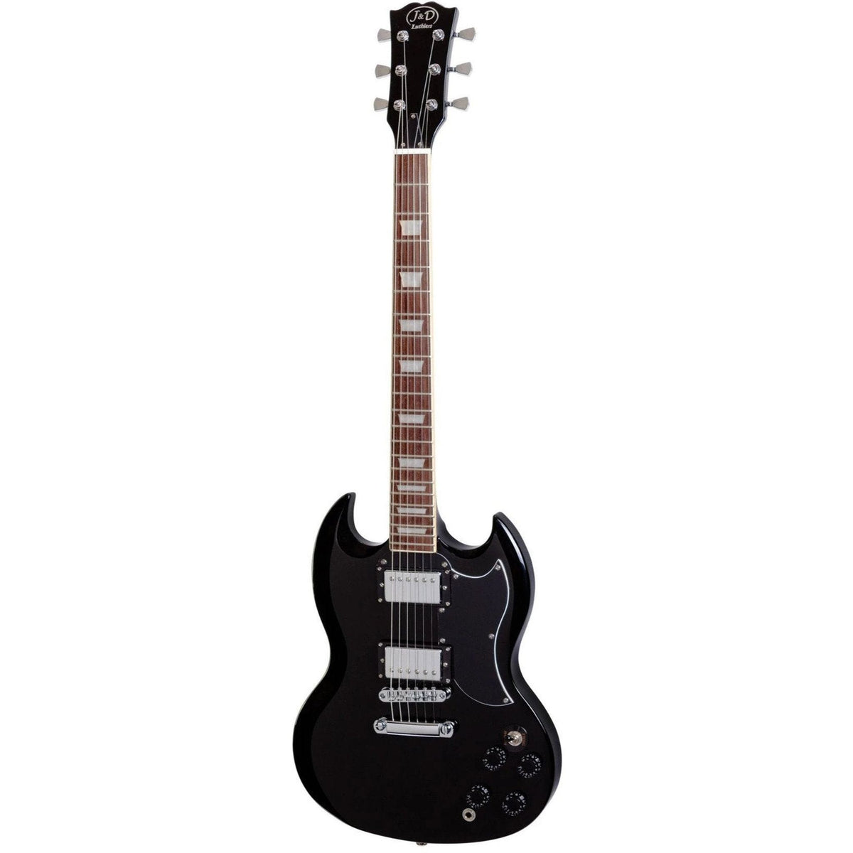 J&D LUTHIERS SG STYLE ELECTRIC GUITAR - BLACK - Joondalup Music Centre