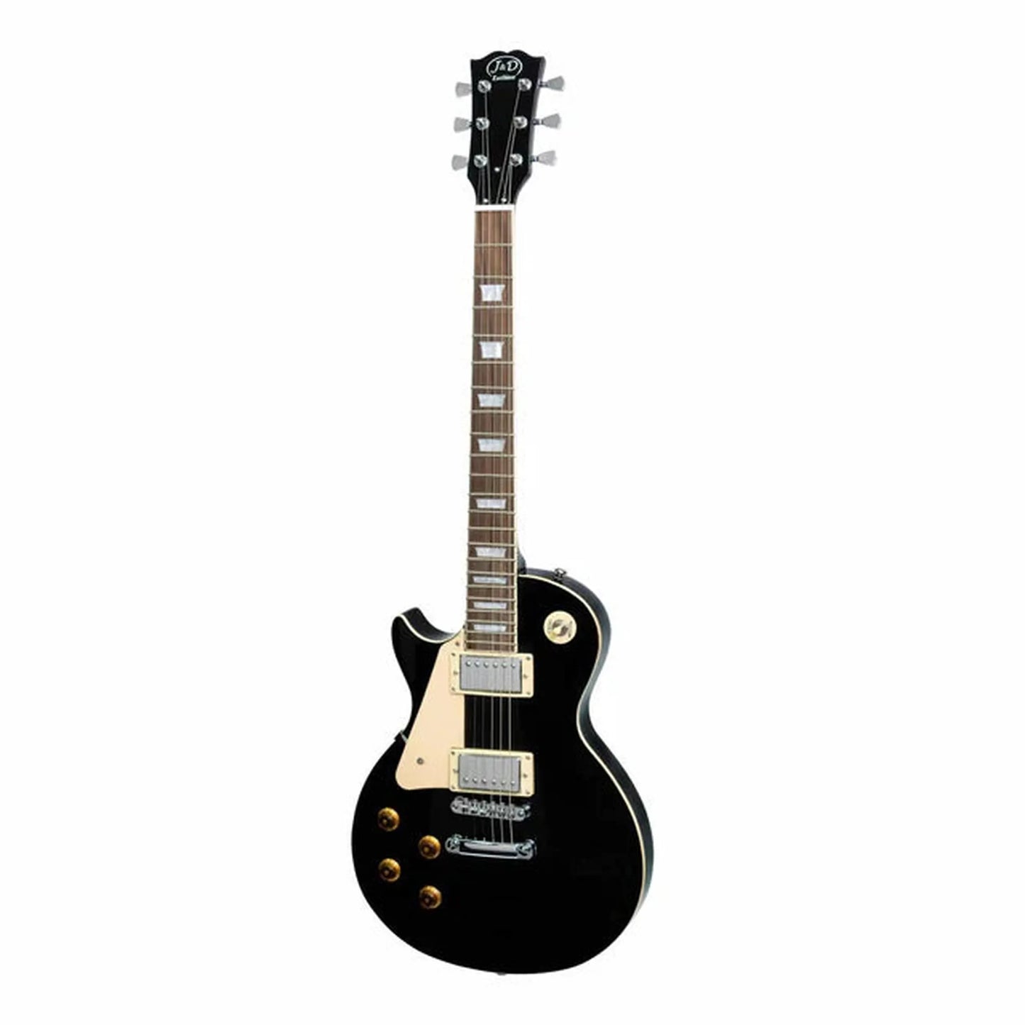 J&D Luthiers LP-Style Left Handed Electric Guitar - Black-ELECTRIC GUITAR-Joondalup Music Centre