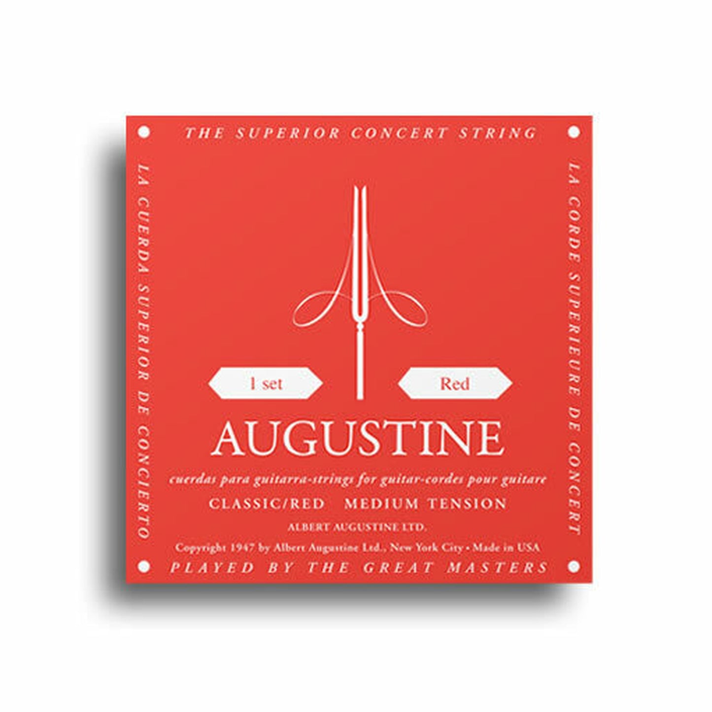 AUGUSTINE CLASSICAL STRINGS - CLASSIC RED - REGULAR TENSION TREBLE/MED TENSION BASS - Joondalup Music Centre