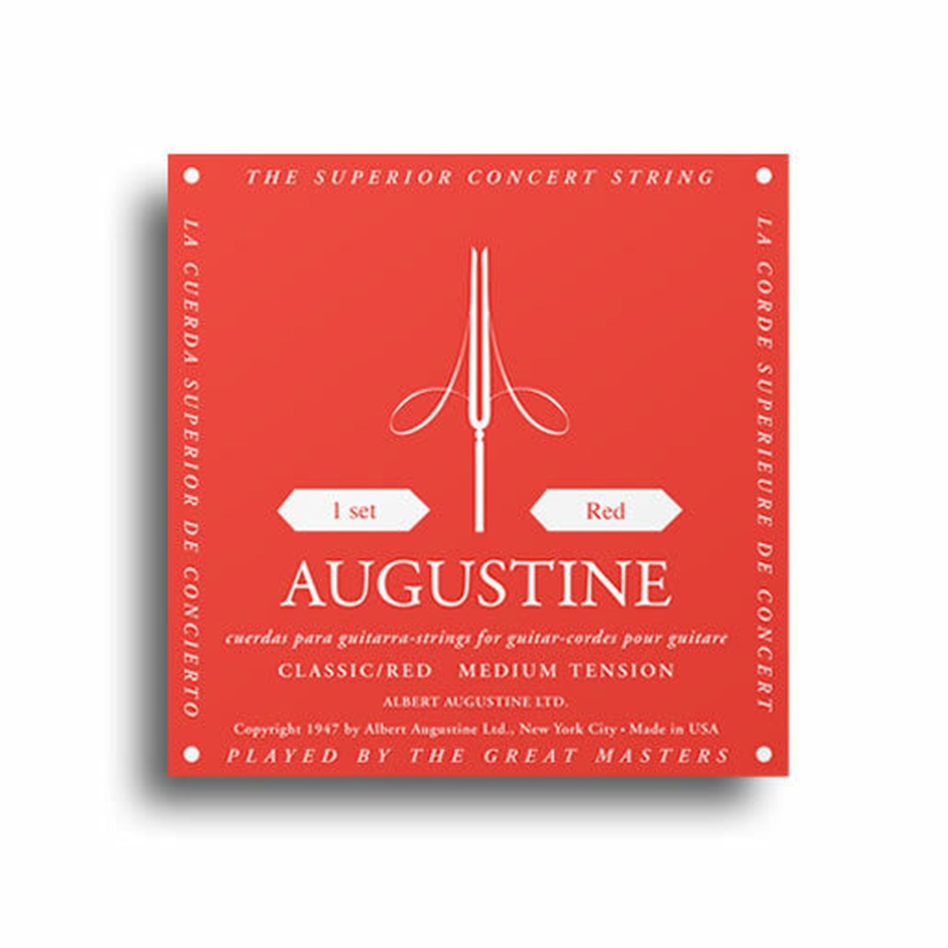 AUGUSTINE CLASSICAL STRINGS - CLASSIC RED - REGULAR TENSION TREBLE/MED TENSION BASS - Joondalup Music Centre