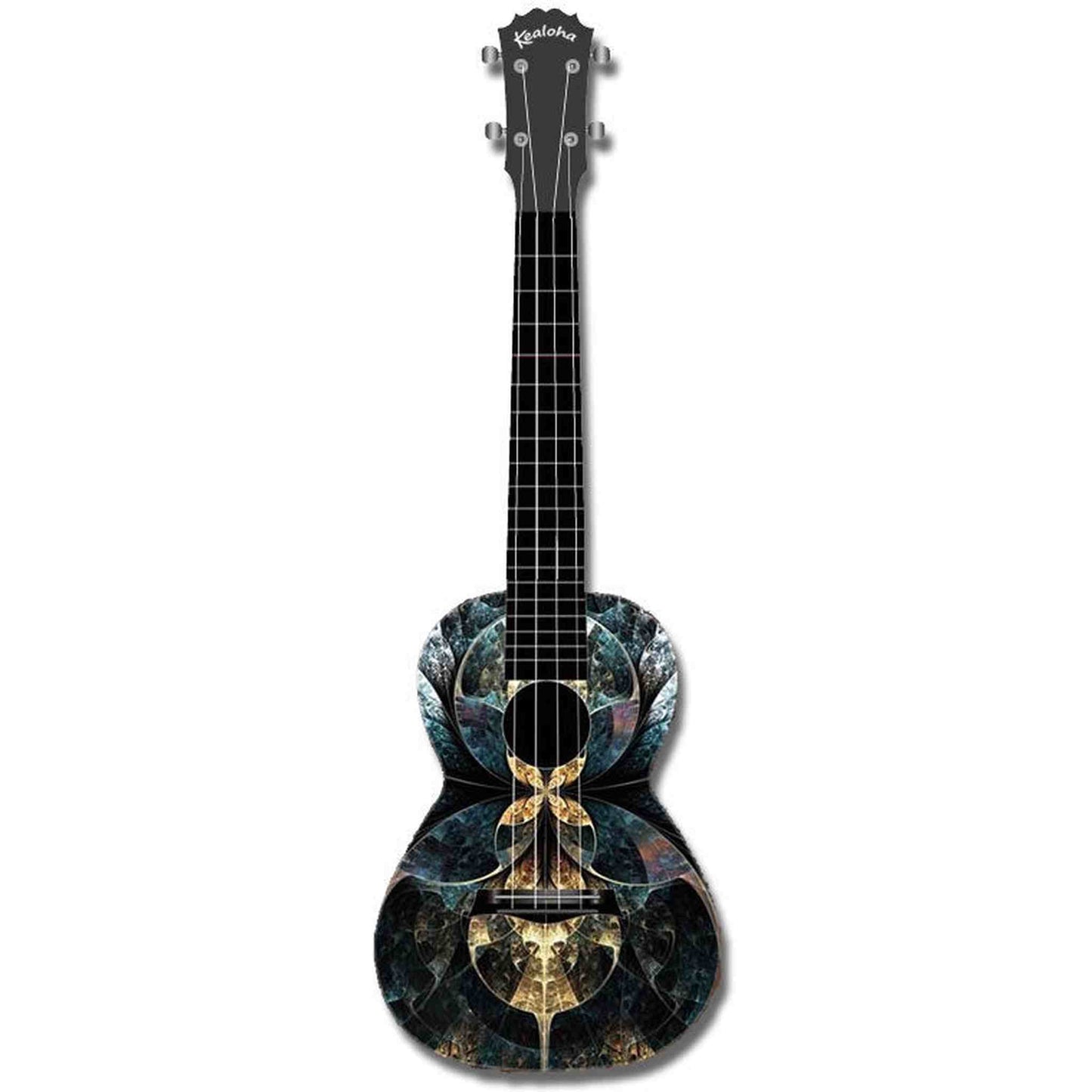 KEALOHA ANCIENT REALM DESIGN CONCERT UKULELE WITH BLACK ABS RESIN BODY - Joondalup Music Centre