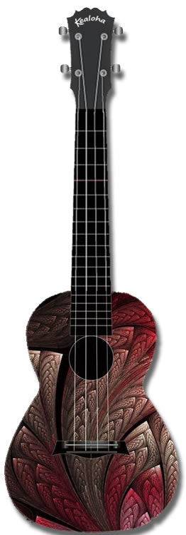KEALOHA FEATHER ARMOUR DESIGN CONCERT UKULELE WITH BLACK ABS RESIN BODY - Joondalup Music Centre