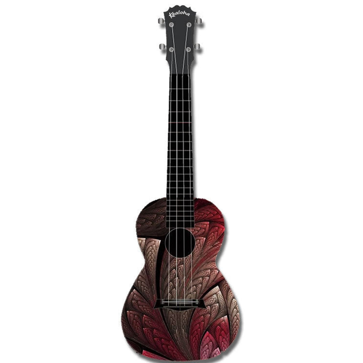 Kealoha Feather Armour Design Concert Ukulele With Black ABS Resin Body - Joondalup Music Centre