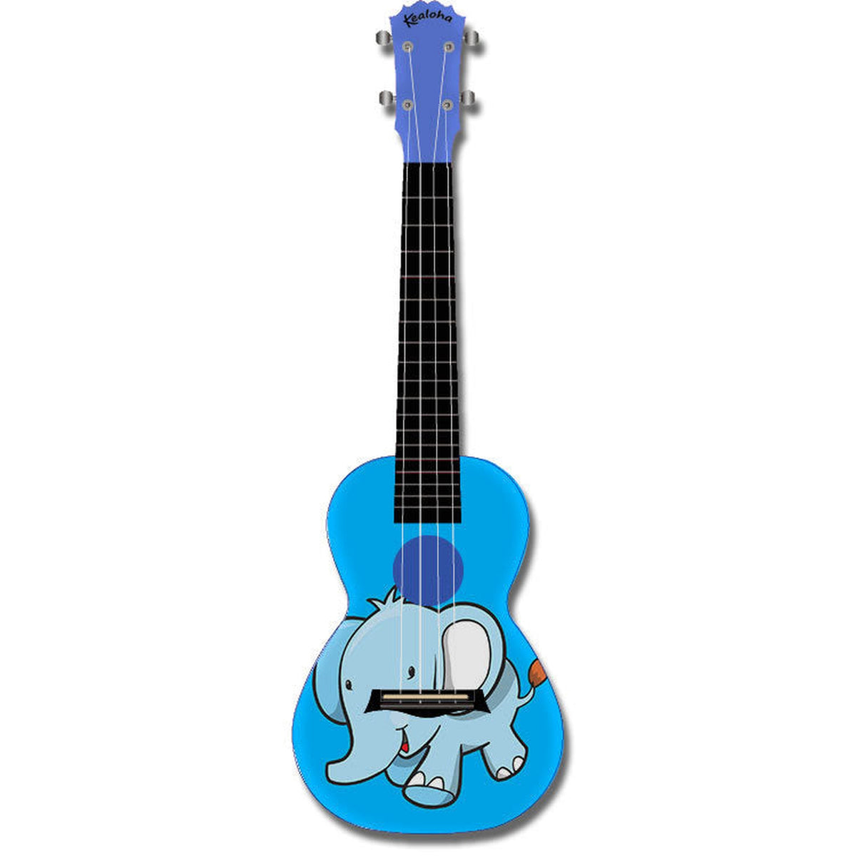 KEALOHA BLUE ELEPHANTS DESIGN CONCERT UKULELE WITH BLUE ABS RESIN BODY - Joondalup Music Centre