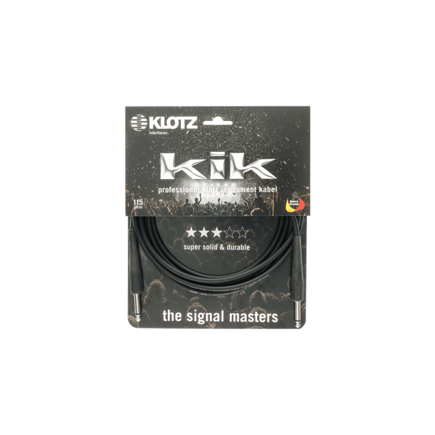 KLOTZ KIK 3M INSTRUMENT CABLE - BLACK - Joondalup Music Centre