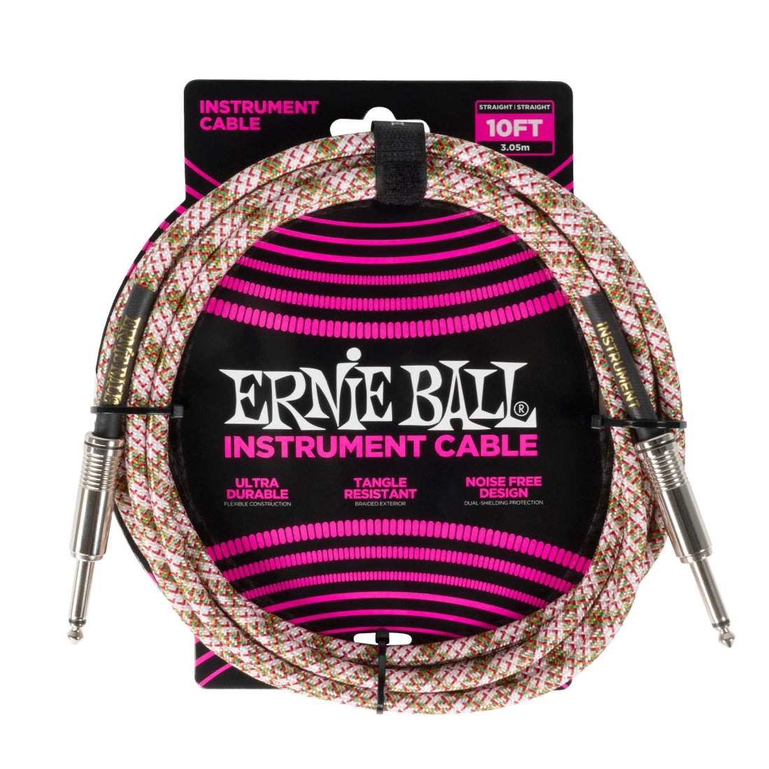 Ernie Ball 10ft Braided Instrument Cable - Emerald Argyle - Joondalup Music Centre