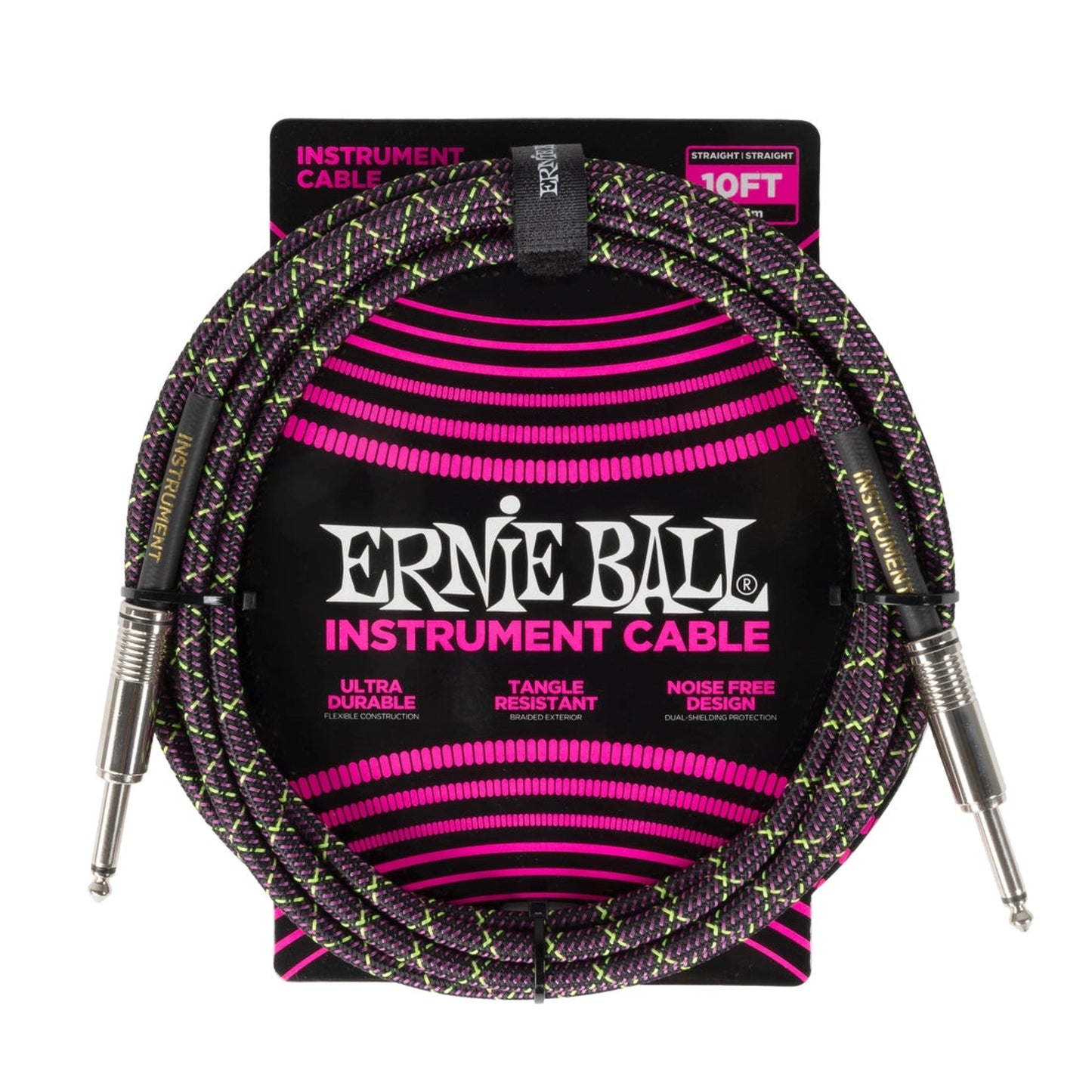 Ernie Ball 10ft Braided Instrument Cable - Purple Python - Joondalup Music Centre