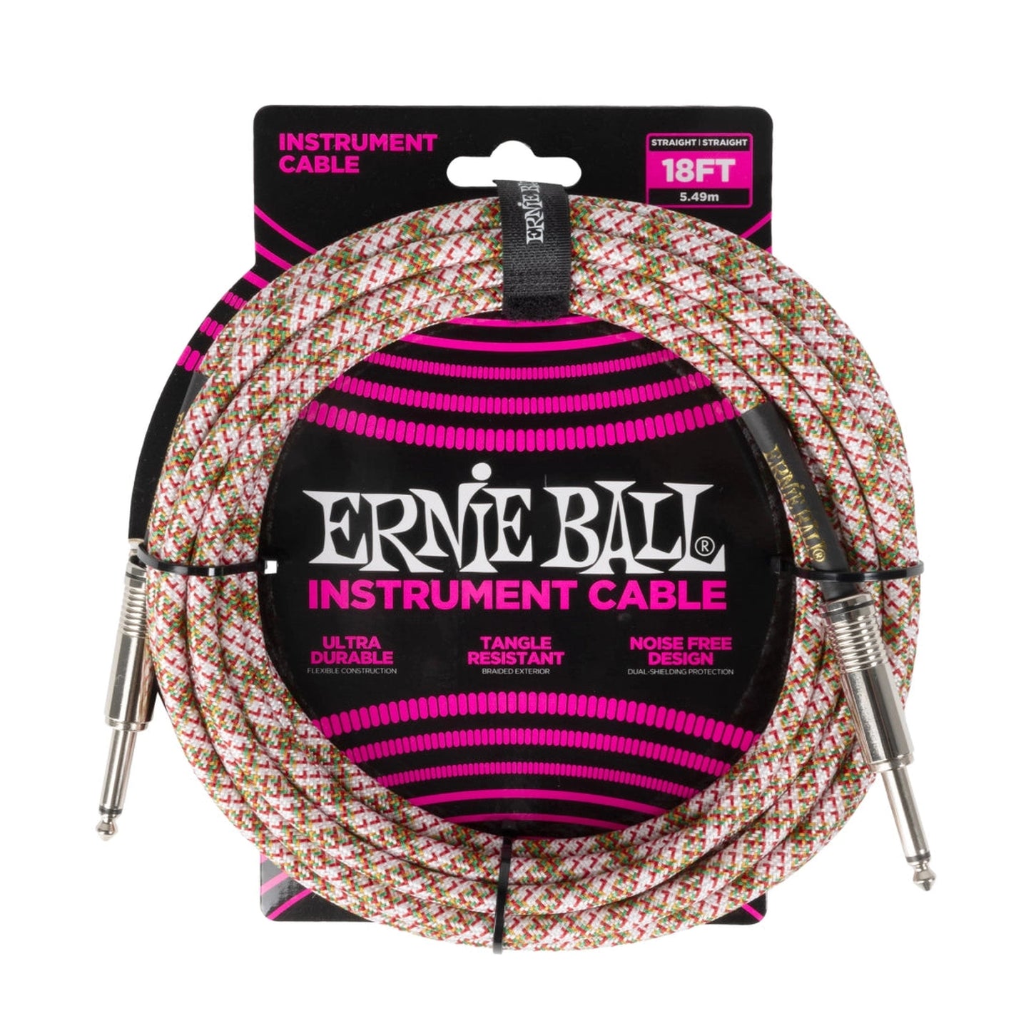 Ernie Ball 18ft Braided Instrument Cable - Emerald Argyle - Joondalup Music Centre