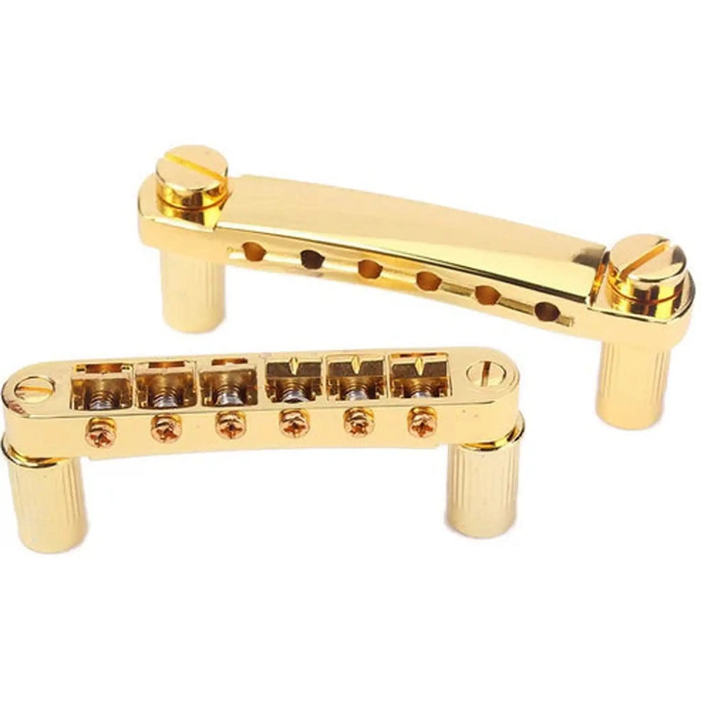 DR Parts LP Style Tune-O-Matic Bridge & Tailpiece Gold w/ Pillars