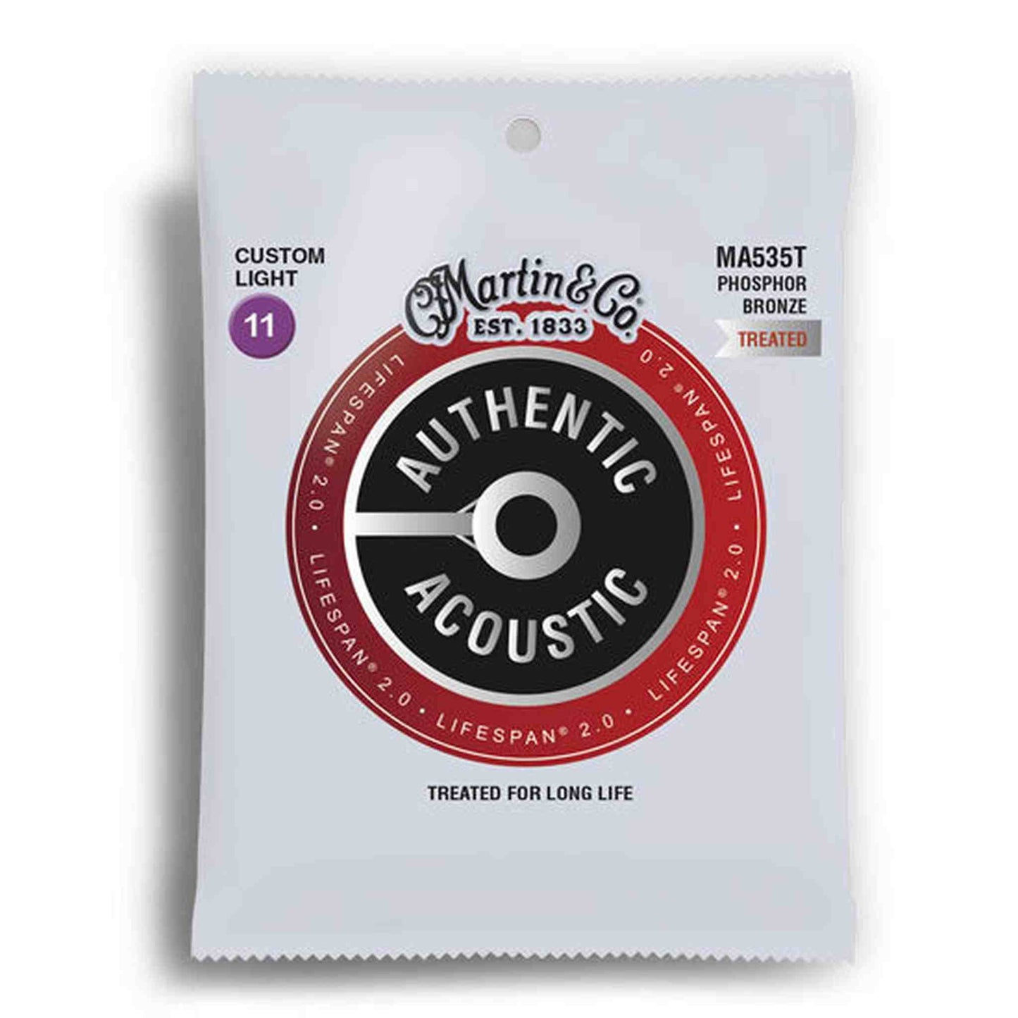 MARTIN AUTHENTIC ACOUSTIC LIFESPAN 2.0 PHOSPHOR BRONZE ACOUSTIC GUITAR STRINGS - 11-52 - Joondalup Music Centre