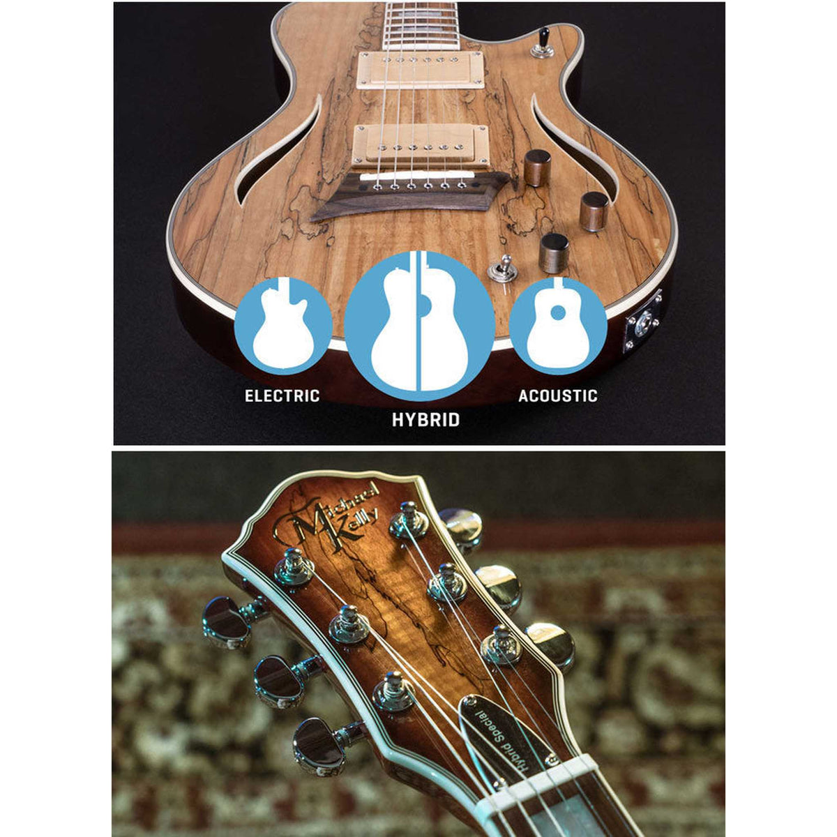 Michael Kelly Hybrid Special Electric Guitar - Spalted Maple - Joondalup Music Centre
