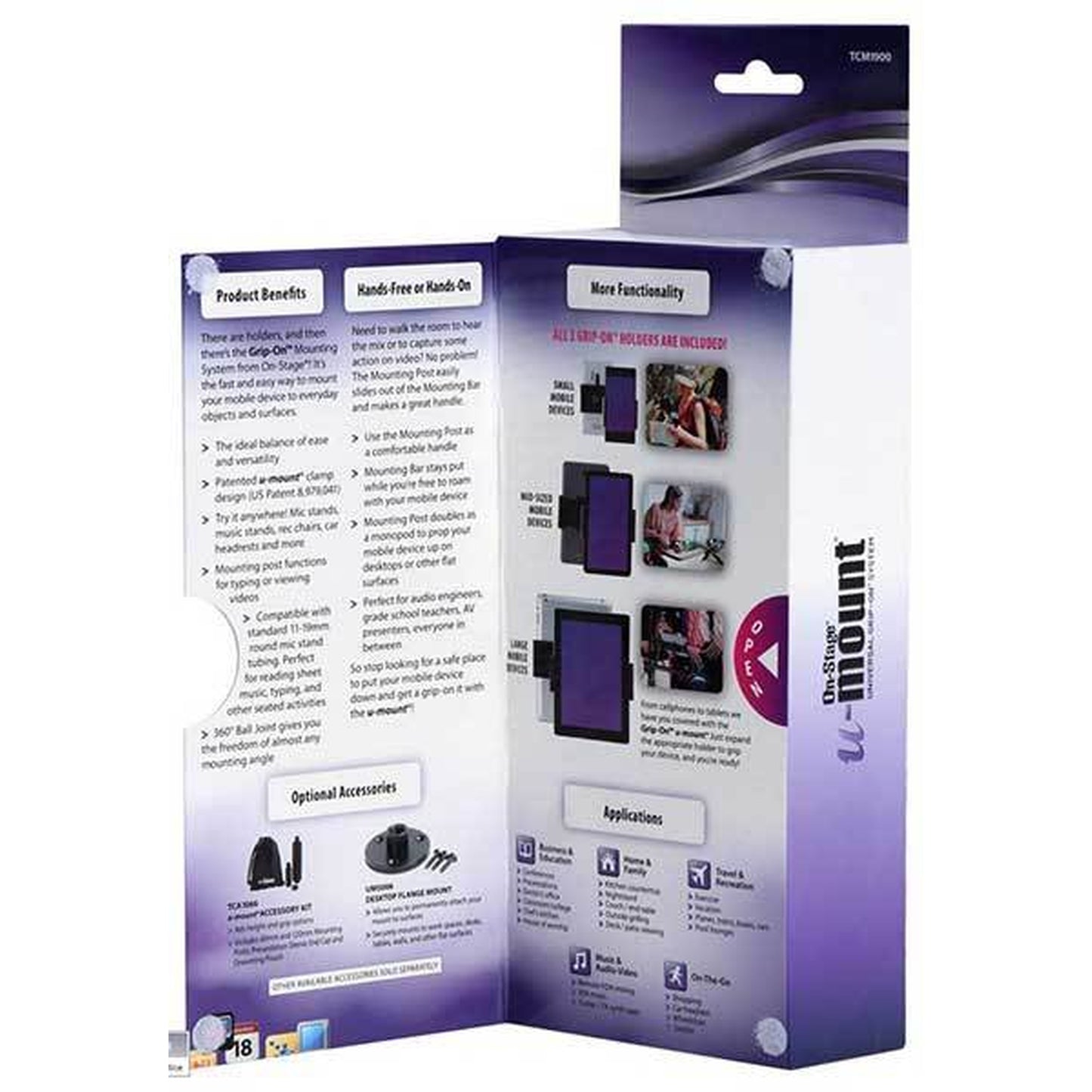 ON STAGE GRIP-ON UNIVERSAL DEVICE HOLDER WITH U-MOUNT MOUNTING POST - Joondalup Music Centre