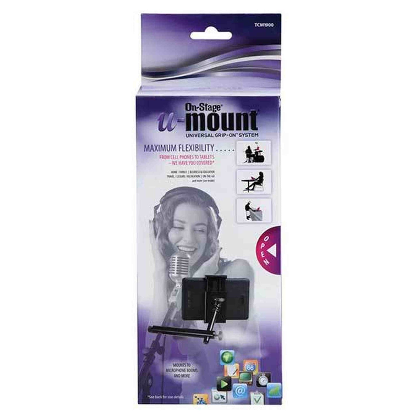 ON STAGE GRIP-ON UNIVERSAL DEVICE HOLDER WITH U-MOUNT MOUNTING POST - Joondalup Music Centre