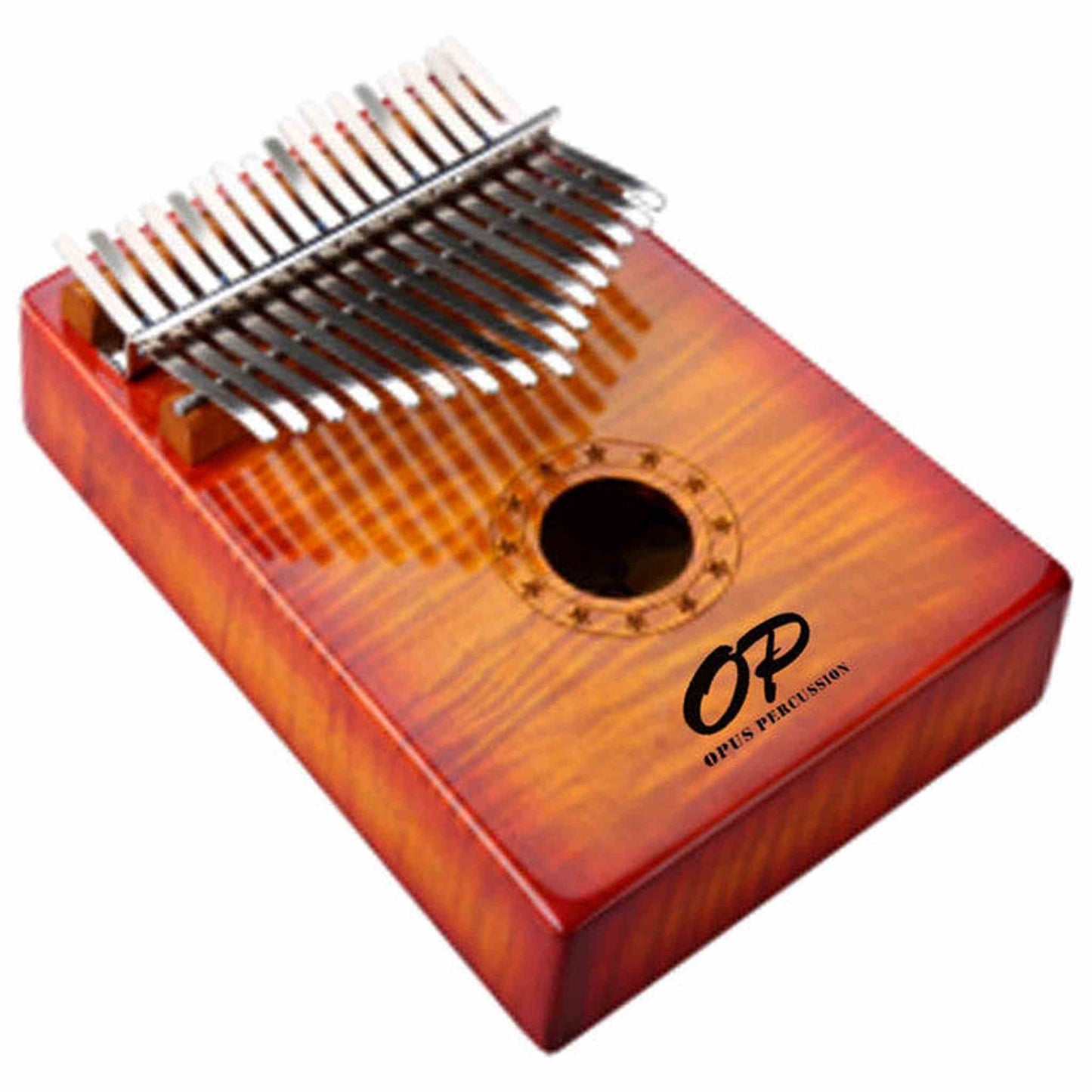 OPUS PERCUSSION 17-KEY CURLY MAPLE KALIMBA IN SUNBURST GLOSS - Joondalup Music Centre