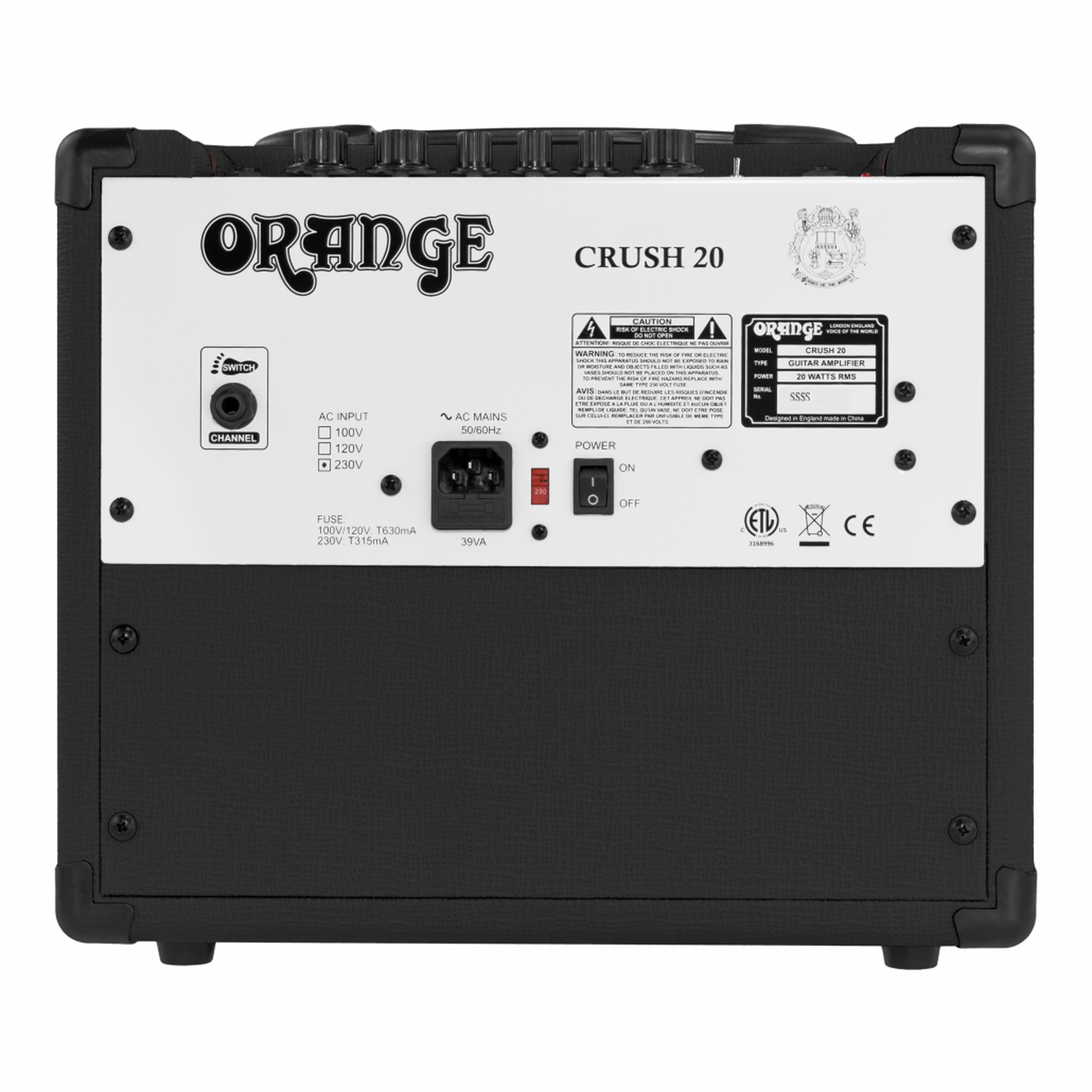 ORANGE AMPLIFIER - CRUSH COMBO 20 - BLACK - Joondalup Music Centre