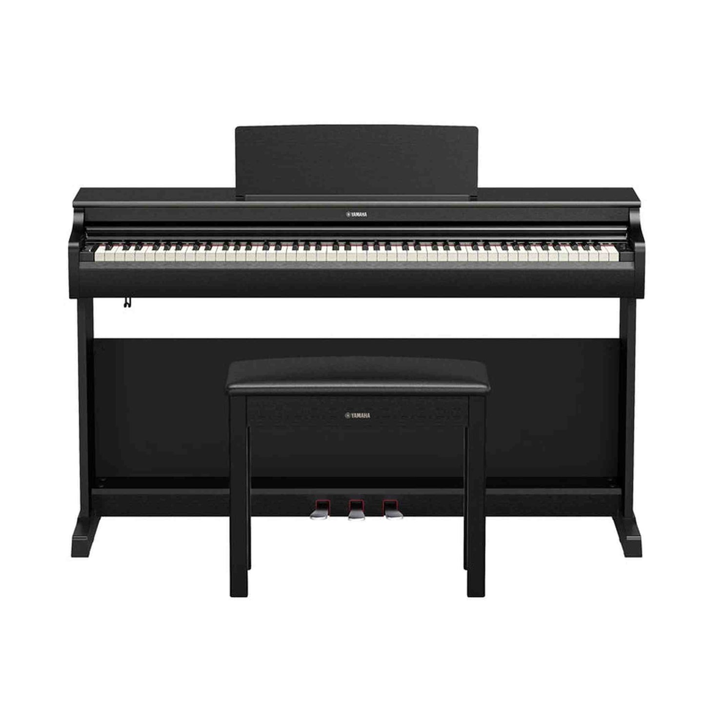 Yamaha YDP-166 ARIUS Series Digital Piano - Black front with bench