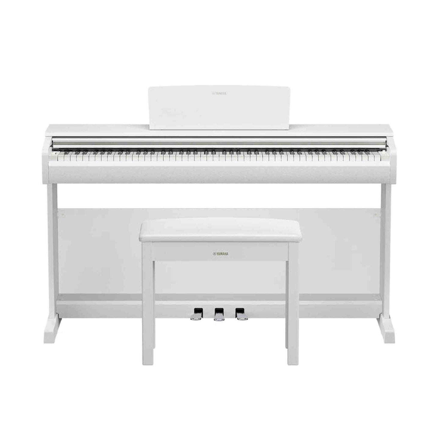 Yamaha YDP-146 ARIUS Series Digital Piano - White front with bench