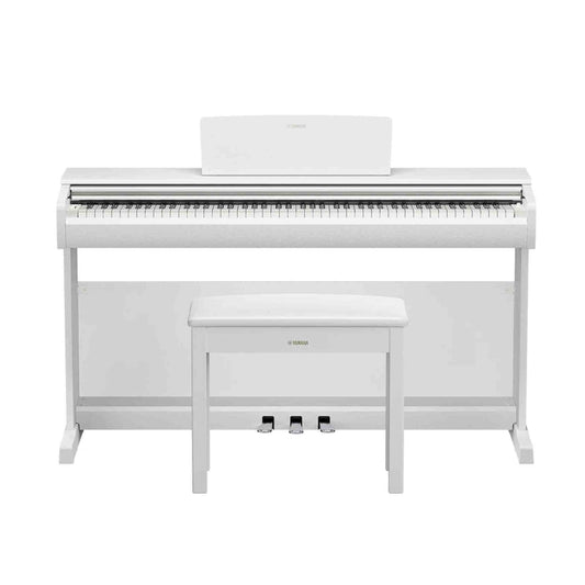 Yamaha YDP-146 ARIUS Series Digital Piano - White front with bench