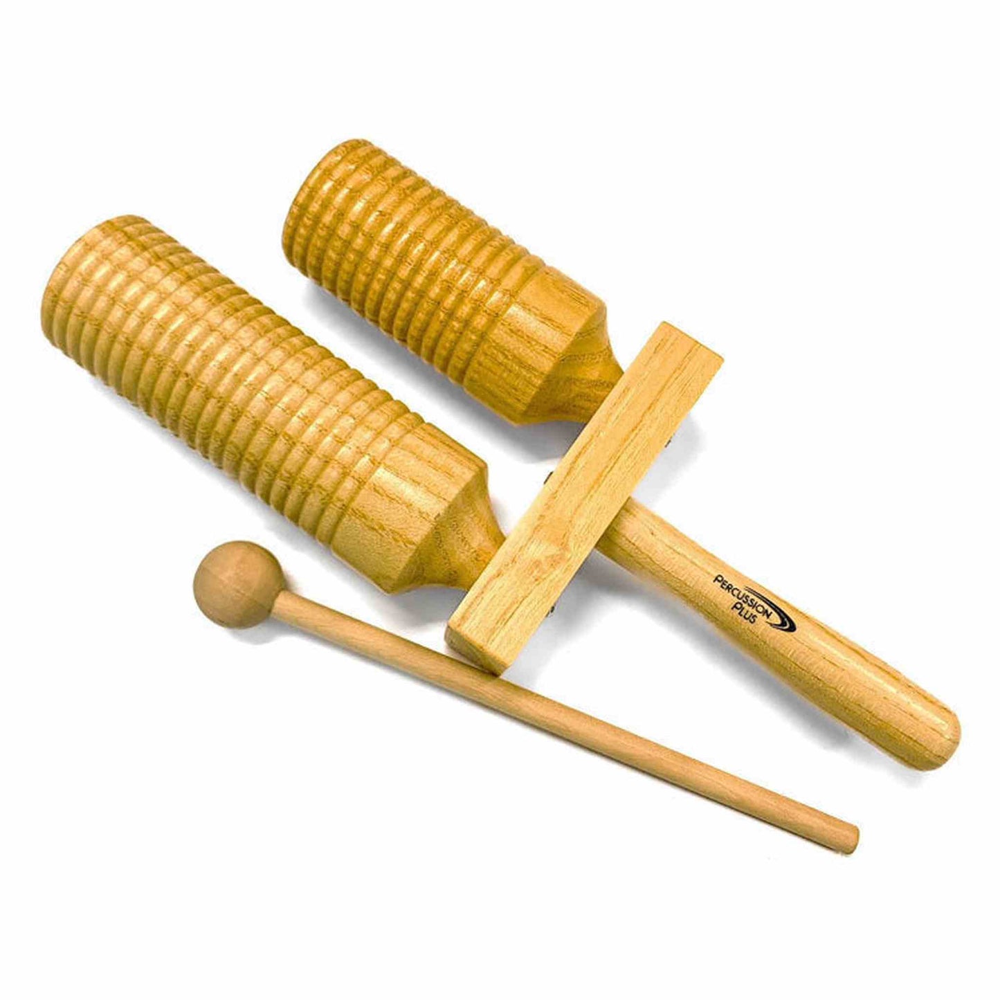 Percussion Plus Wooden Double Agogo With Beater - Joondalup Music Centre