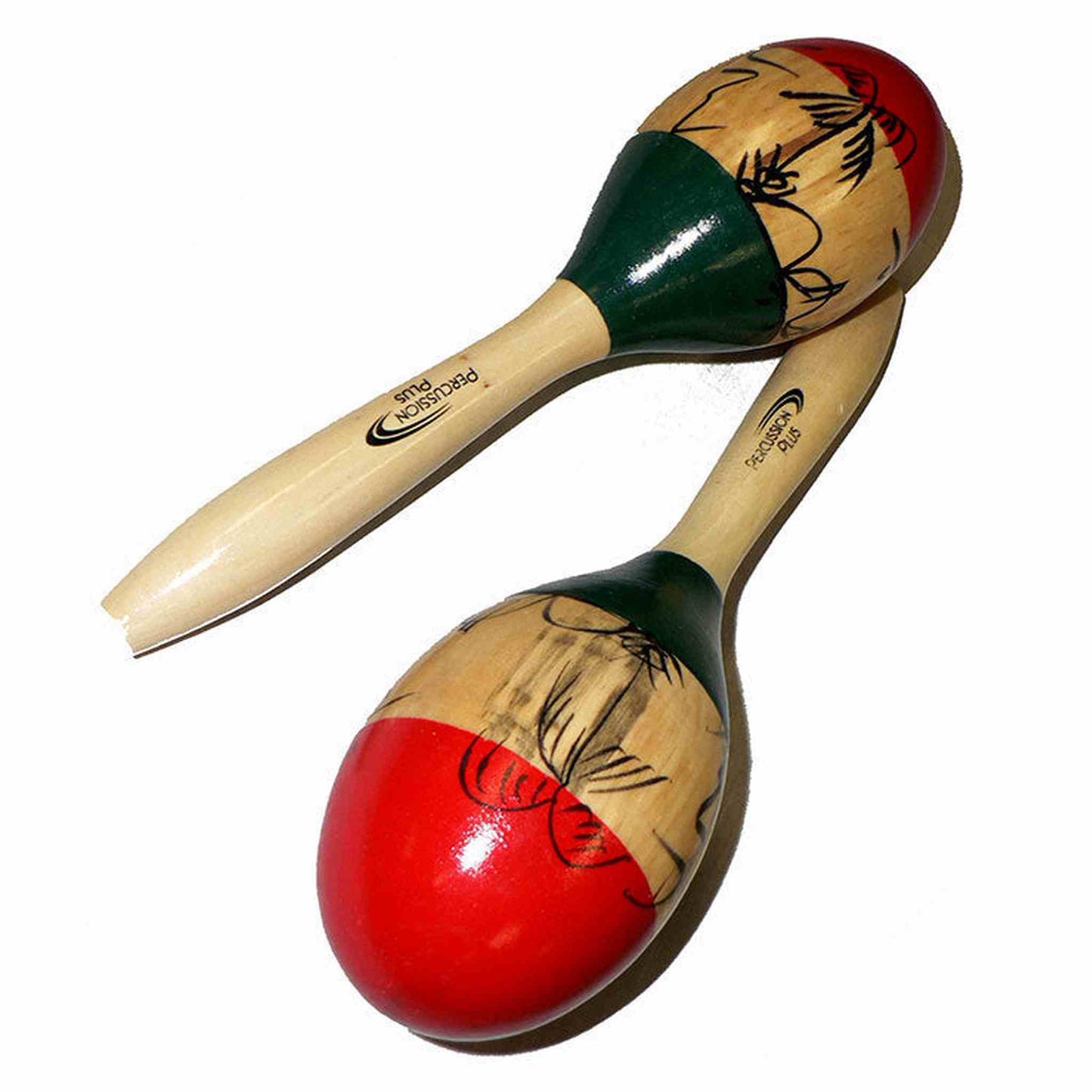 Percussion Plus Wooden Maracas In 3-Tone & Patterned Finish - Joondalup Music Centre