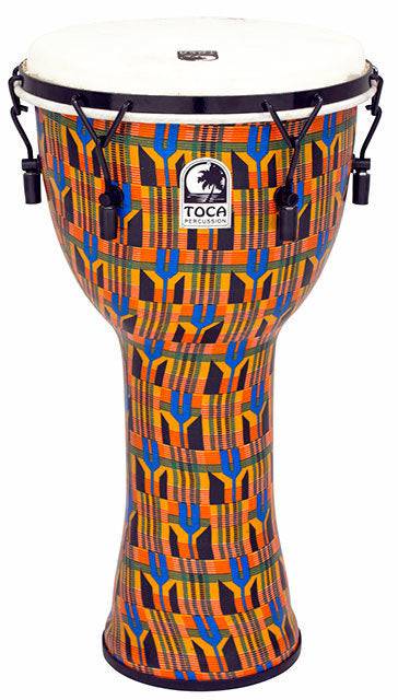 TOCA FREESTYLE 2 SERIES MECH TUNED DJEMBE 12IN IN KENTE CLOTH - Joondalup Music Centre