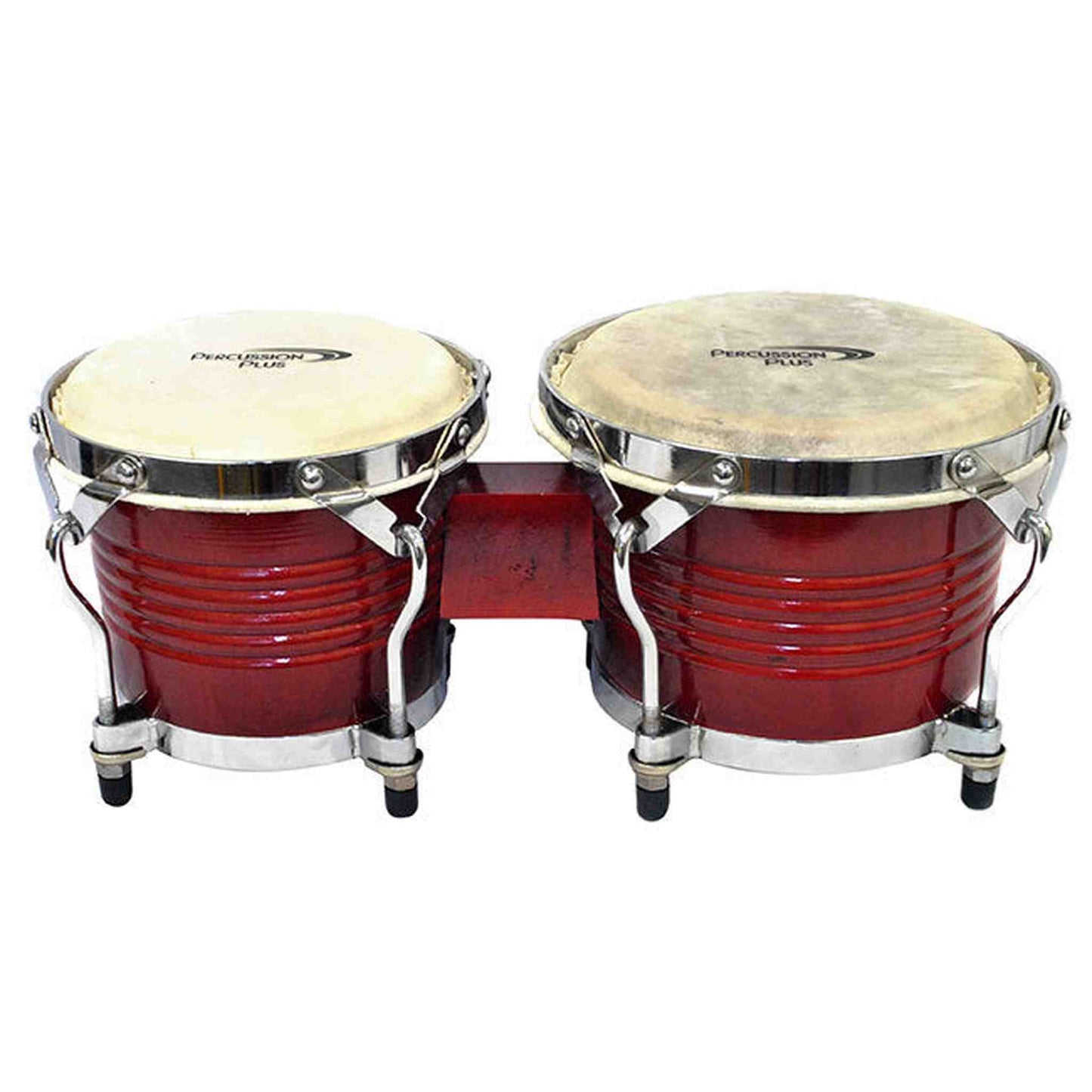 Percussion Plus Deluxe Wooden Bongos (7.5 X 8.5) - Gloss Red Lacquer - Joondalup Music Centre