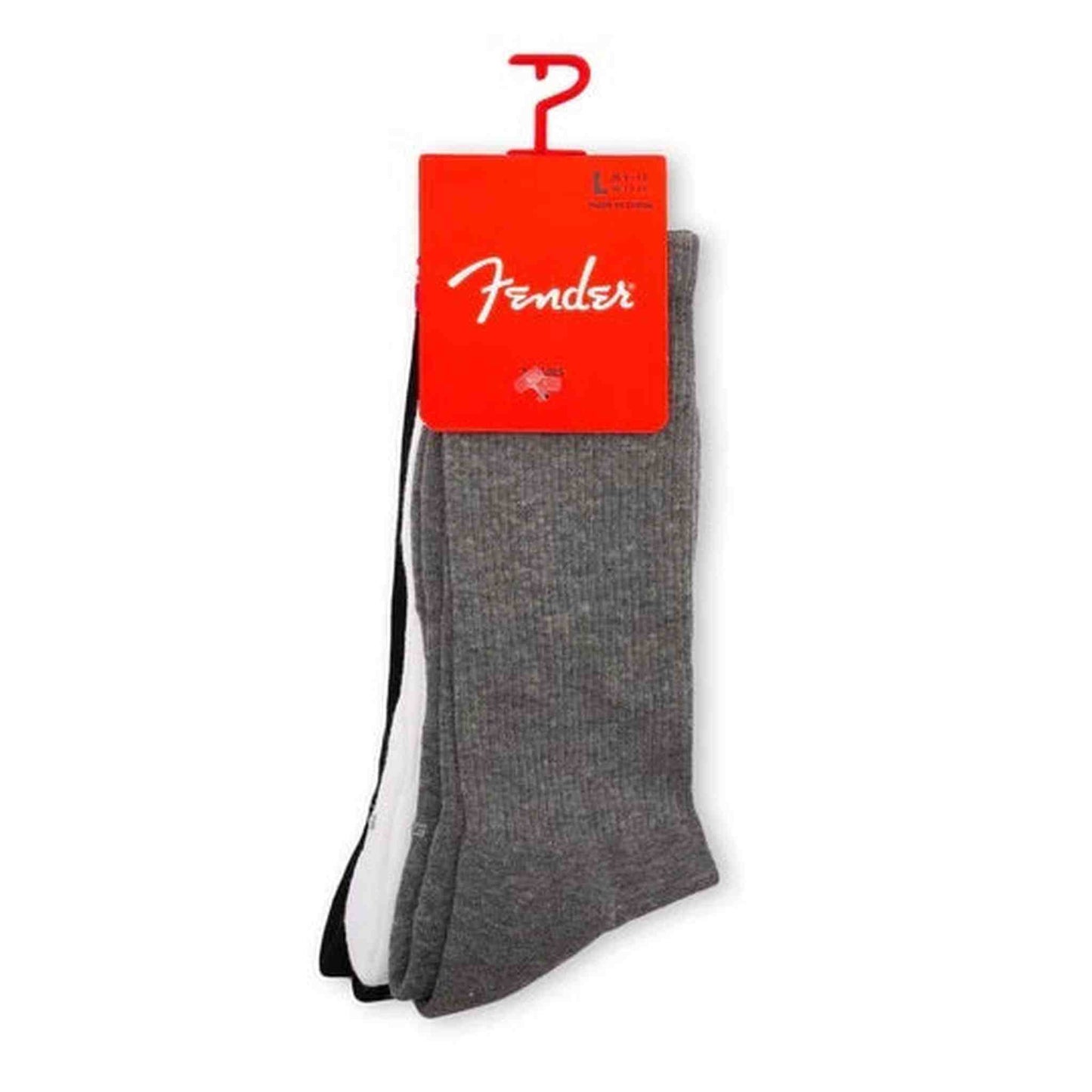 Fender Socks - Back Tab - Large - Charcoal - 3pk - Joondalup Music Centre