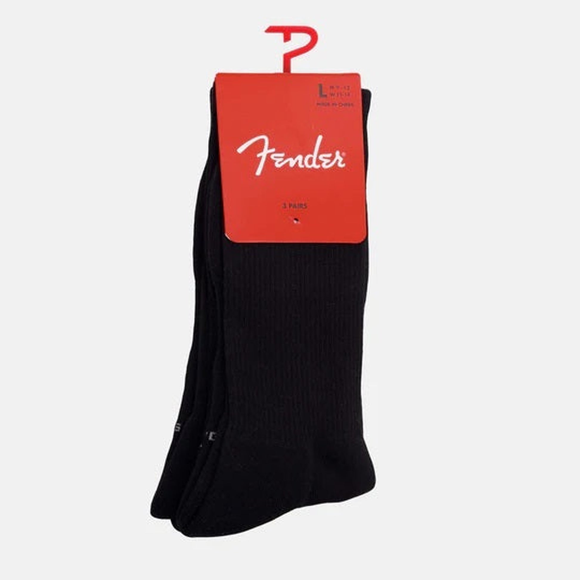 Fender Socks - Classic - Large - Black - 3pk - Joondalup Music Centre