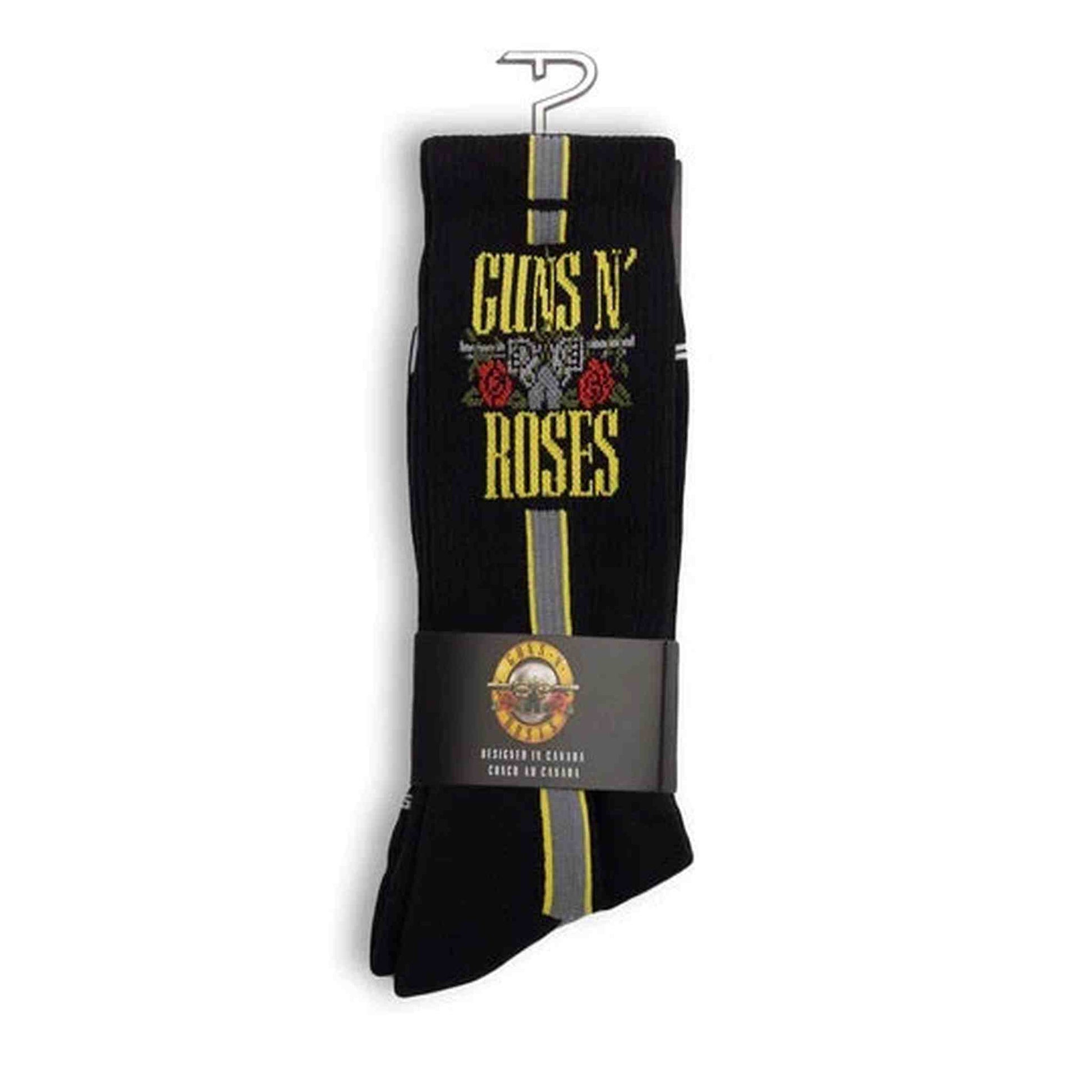 Guns N Roses Socks - Side Stripe - Large - Black - Joondalup Music Centre
