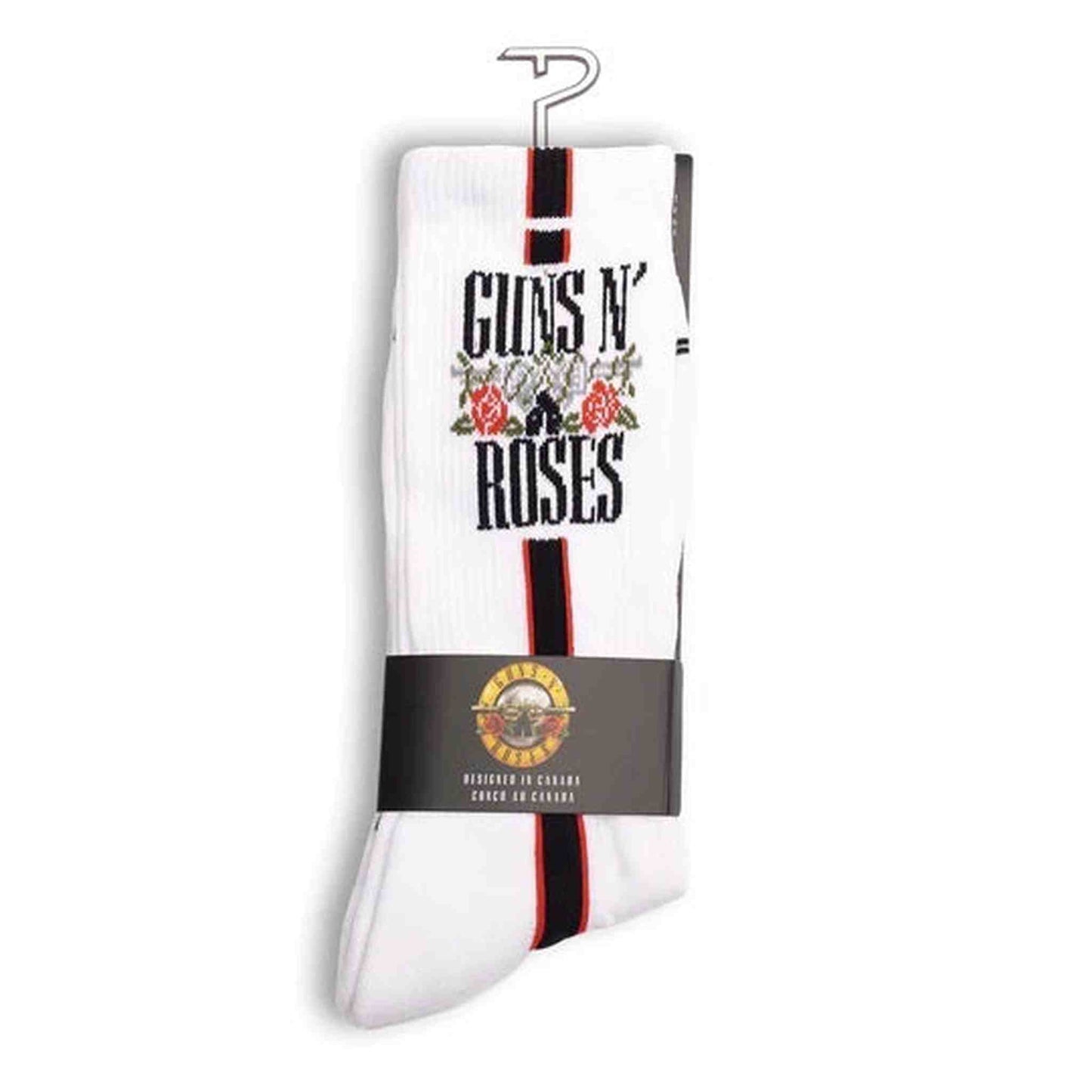 Guns N Roses Socks - Side Stripe - Large - White - Joondalup Music Centre