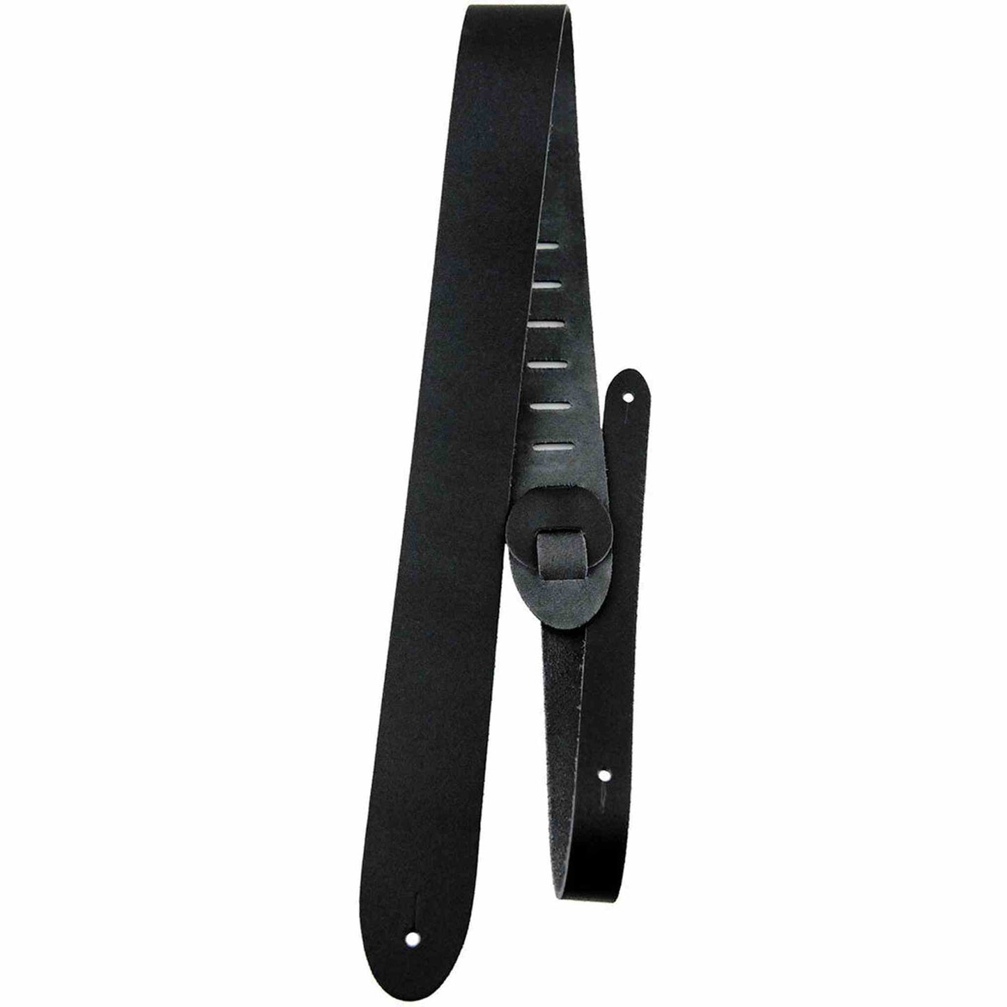 Perris Guitar Strap - 2in Basic Leather - Black - Joondalup Music Centre