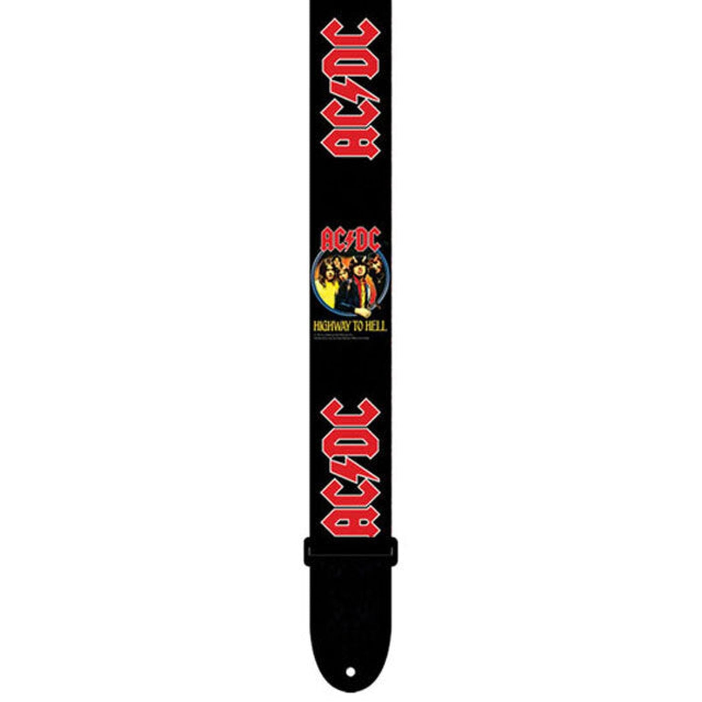 Perris AC/DC 2 Poly Strap Red Text - Joondalup Music Centre