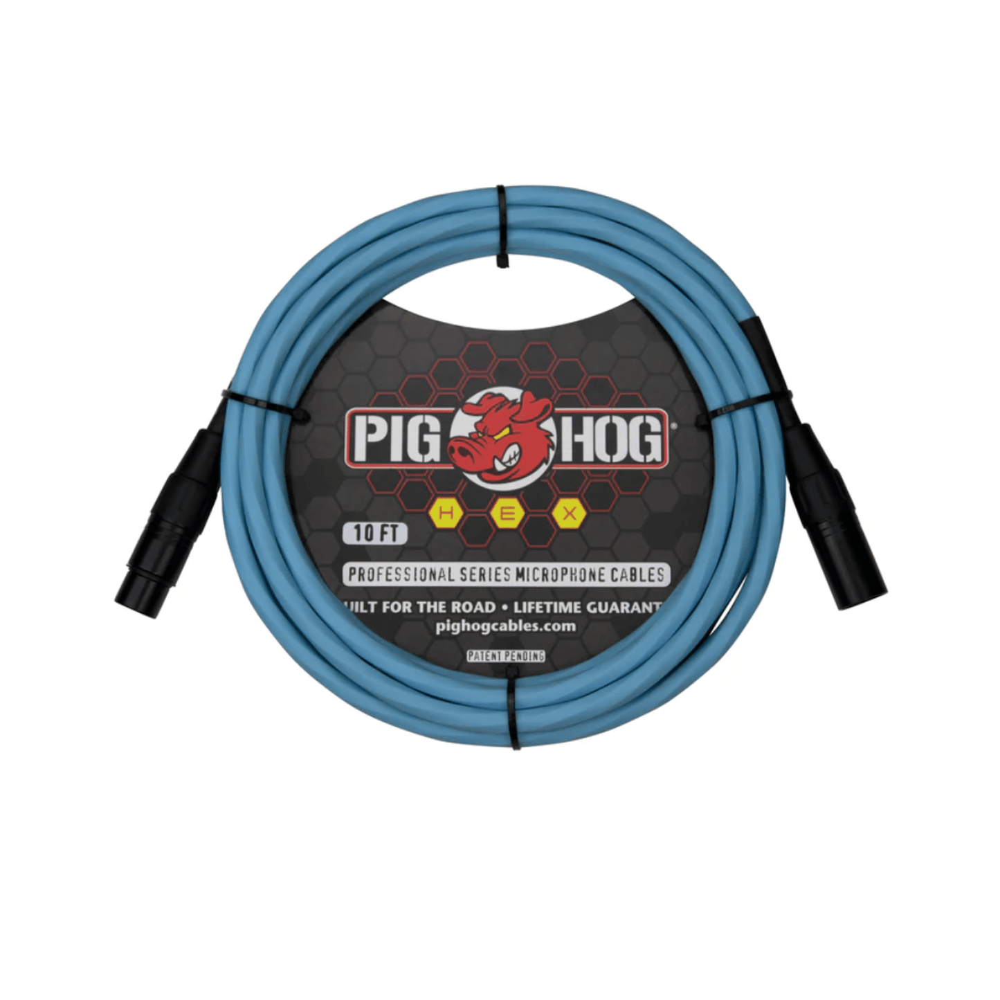 PIG HOG HEX SERIES XLR MICROPHONE CABLE 3M - DAPHNE BLUE - Joondalup Music Centre