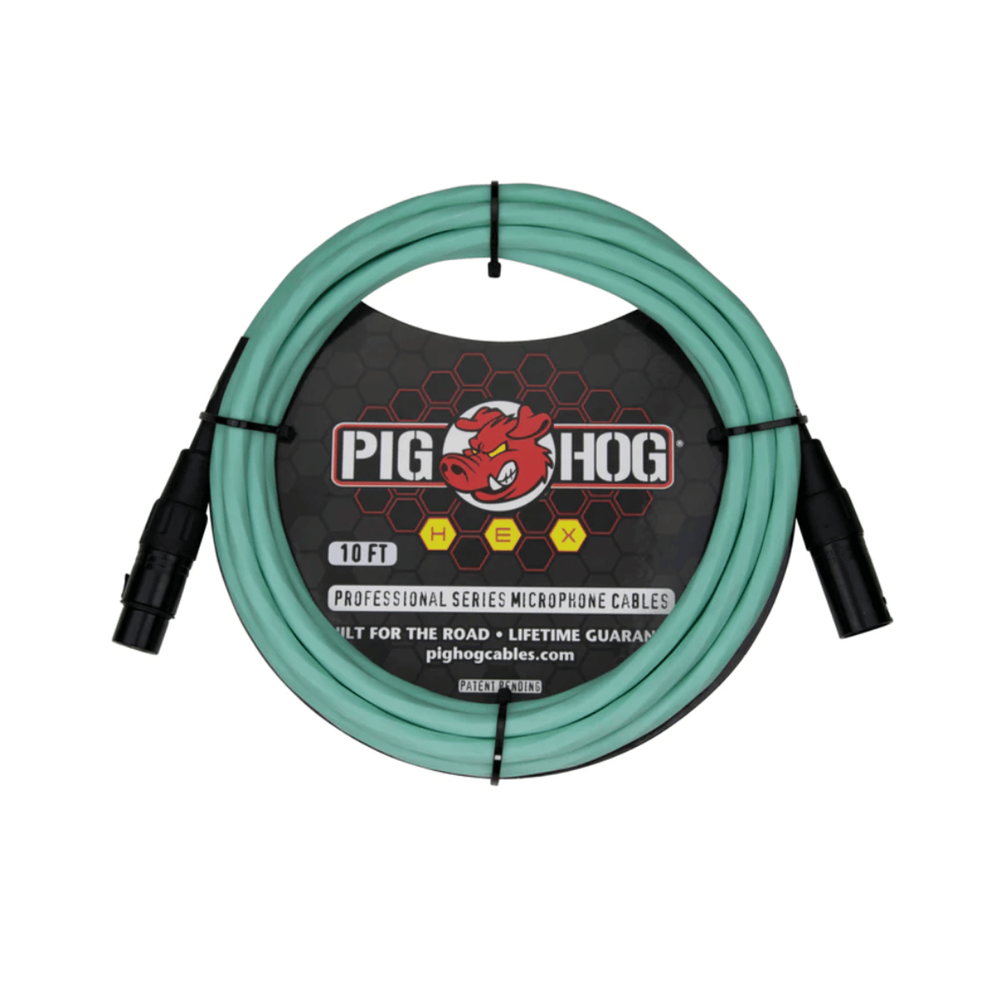 PIG HOG HEX SERIES XLR MICROPHONE CABLE 3M - SEAFOAM GREEN - Joondalup Music Centre