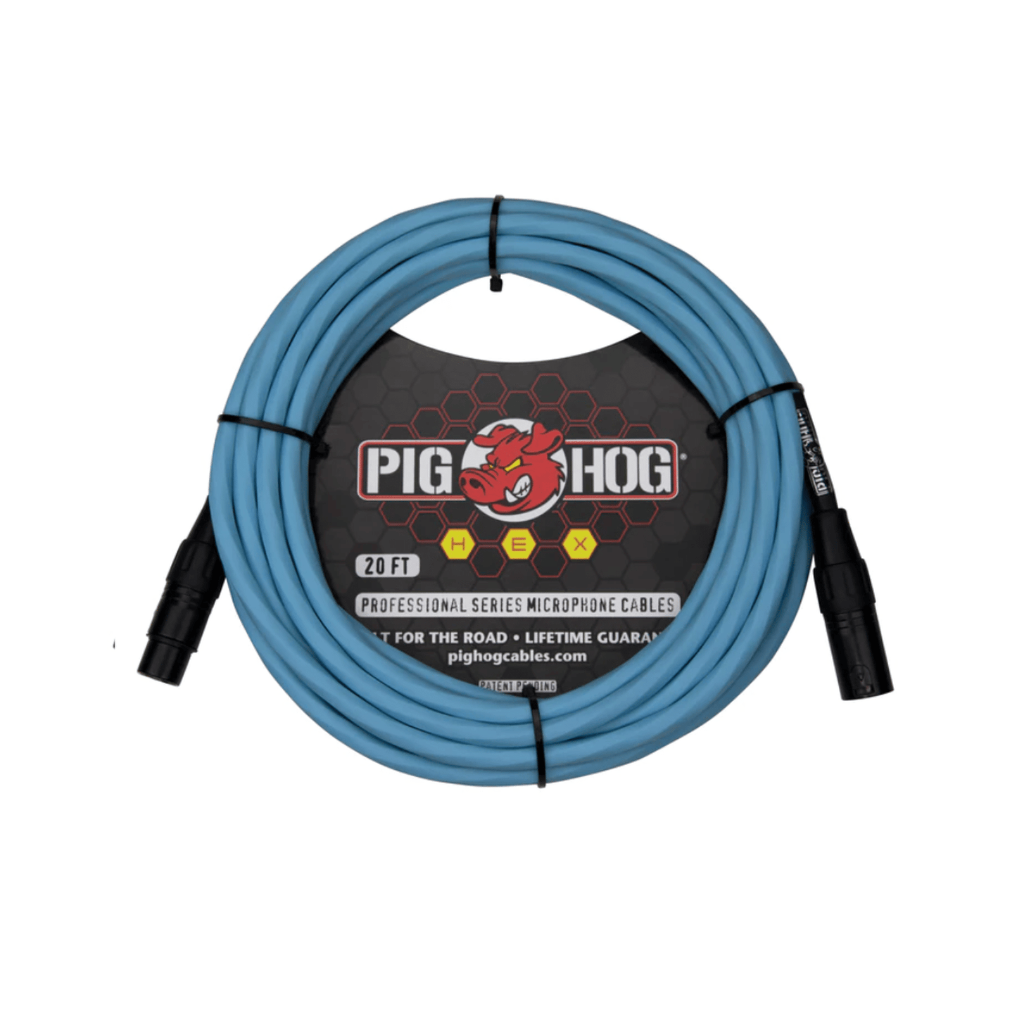 PIG HOG HEX SERIES XLR MICROPHONE CABLE 6M - DAPHNE BLUE - Joondalup Music Centre