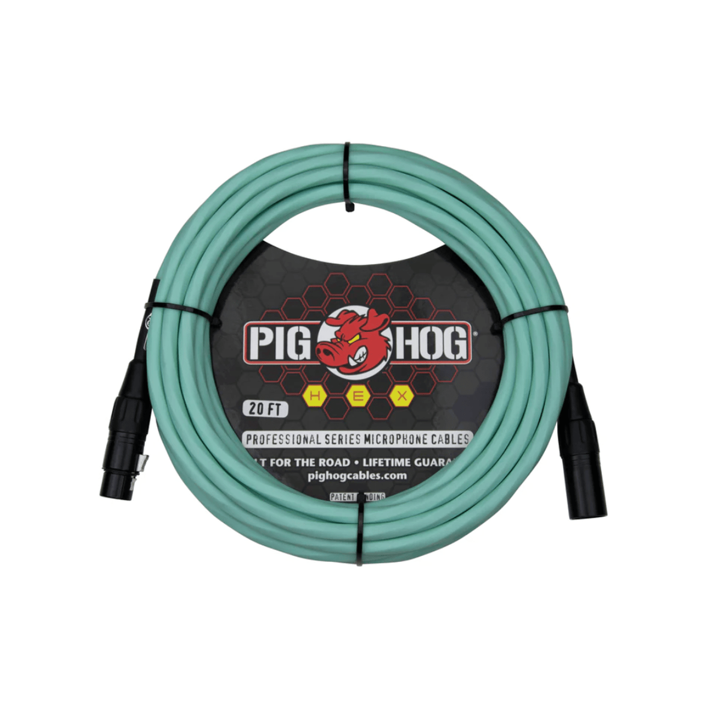 PIG HOG HEX SERIES XLR MICROPHONE CABLE 6M - SEAFOAM GREEN - Joondalup Music Centre