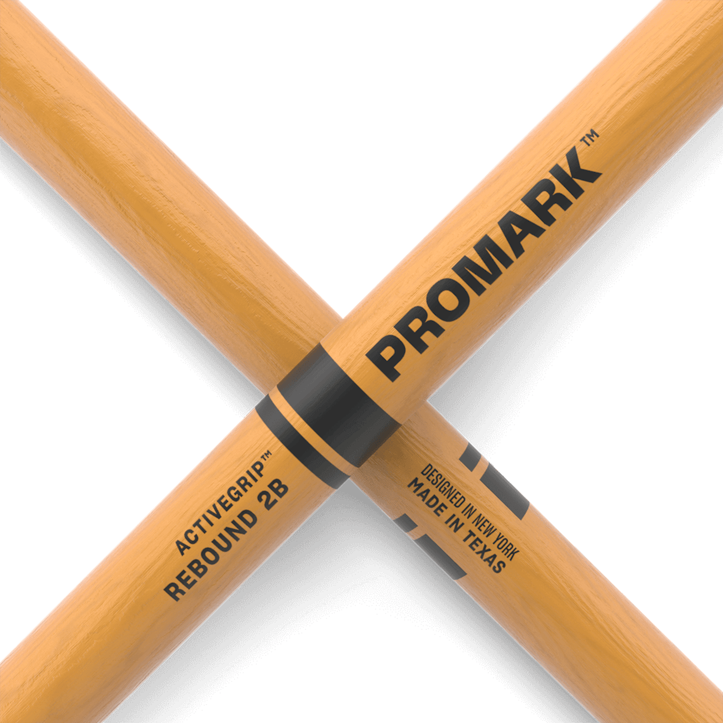 Promark Drum Sticks - Rebound 2B Activegrip Wood Tip - Clear-DRUM STICKS, BRUSHES & MALLETS-Joondalup Music Centre