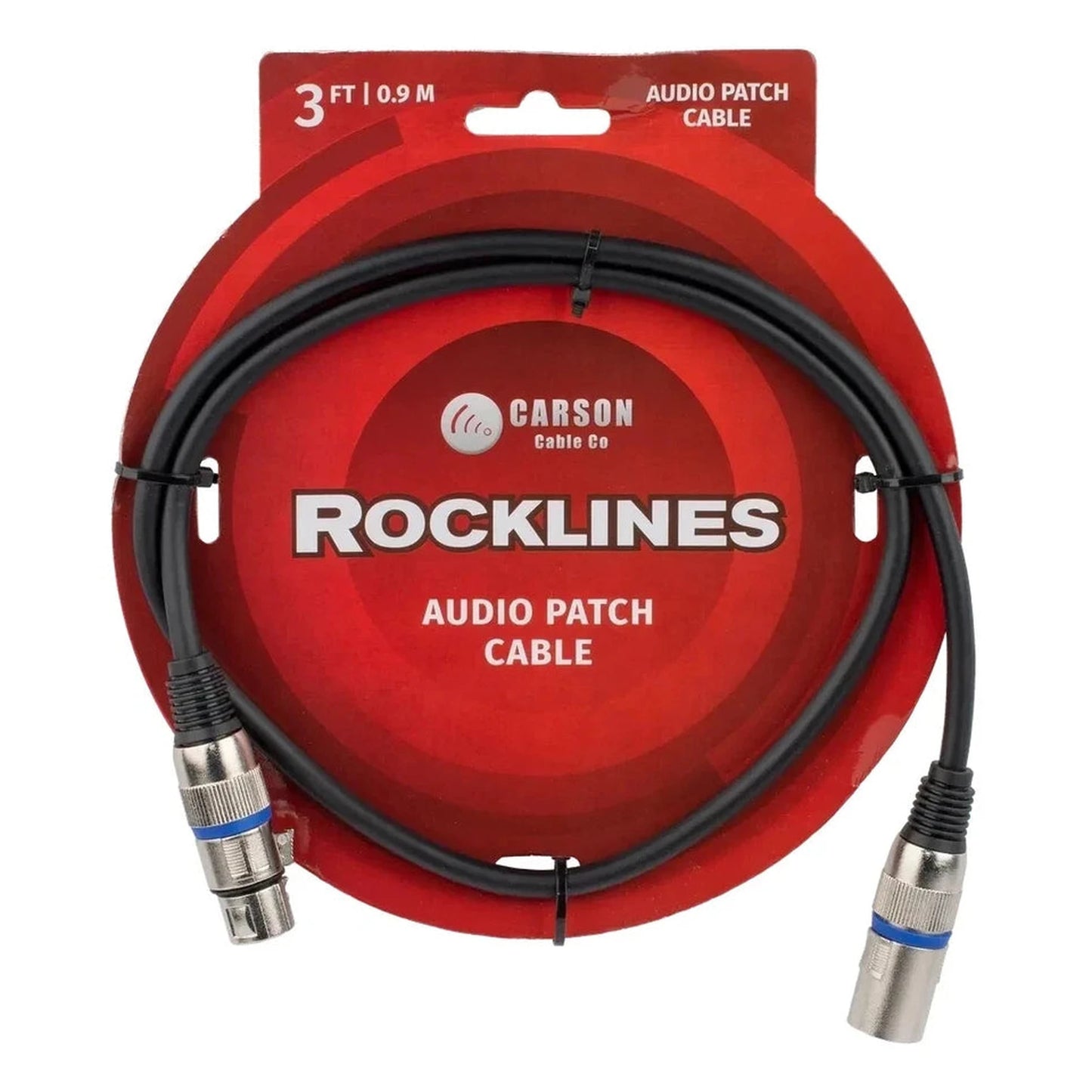 Carson RAD31 XLR (F) to XLR (M) Mic/Audio Cable – 3 Foot