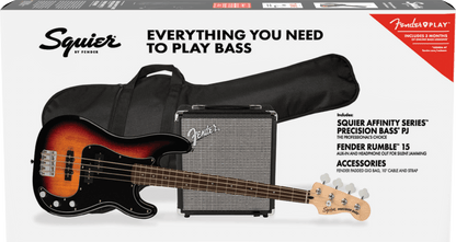 Squier Affinity Series PJ Bass Pack Sunburst - Joondalup Music Centre