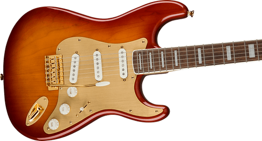 Squier 40th Anniversary Gold Edition Stratocaster Electric Guitar - Sienna Sunburst - Joondalup Music Centre