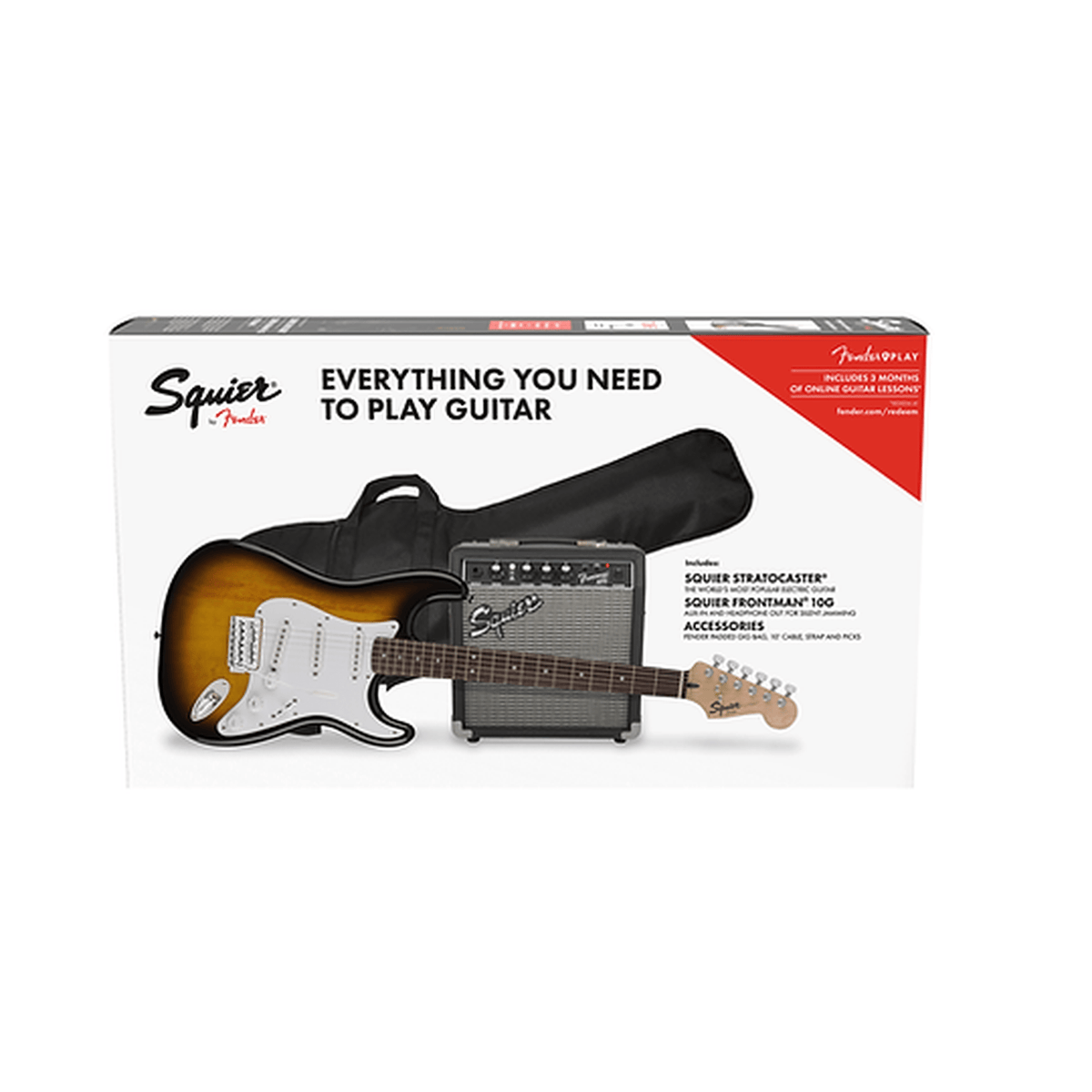 Squier Sonic Stratocaster Electric Guitar Pack - 2-Color Sunburst - Joondalup Music Centre