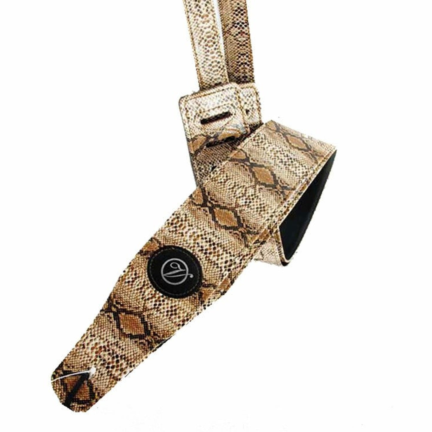 VORSON LEATHER GUITAR STRAP LIGHT SNAKE SKIN PATTERN - Joondalup Music Centre
