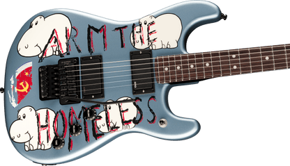 Fender Tom Morello Arm The Homeless Stratocaster - Blue Ice Metallic bridge