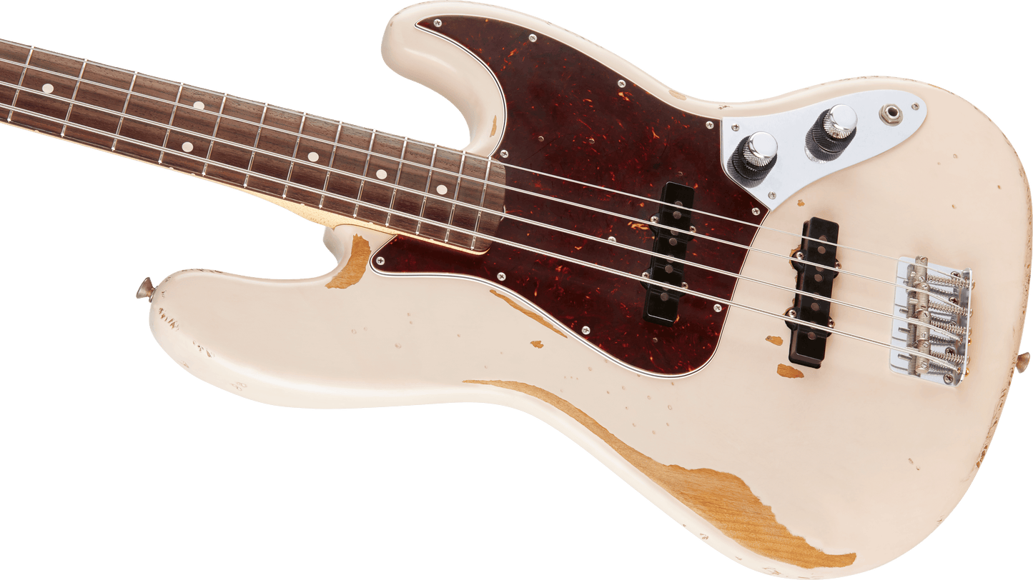 Fender Flea Jazz Bass - Roadworn - Shell Pink - BASS GUITAR - [shop-name]