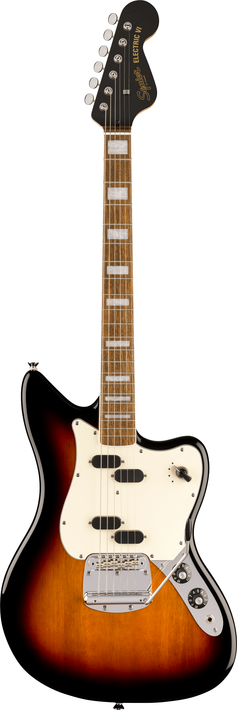 Squier Paranormal Electric VI Electric Guitar - 3-Color Sunburst