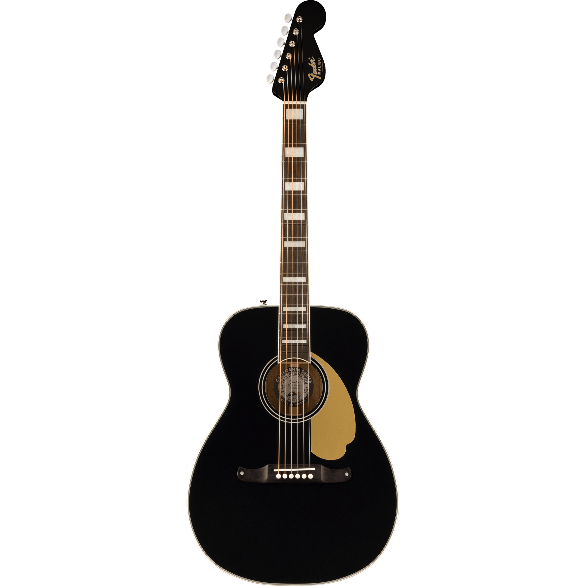 Fender California Vintage Malibu Acoustic Guitar w/Case - Black-ACOUSTIC GUITAR-Joondalup Music Centre