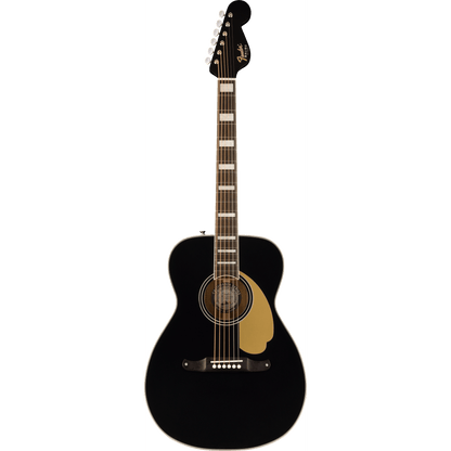 Fender California Vintage Malibu Acoustic Guitar w/Case - Black-ACOUSTIC GUITAR-Joondalup Music Centre