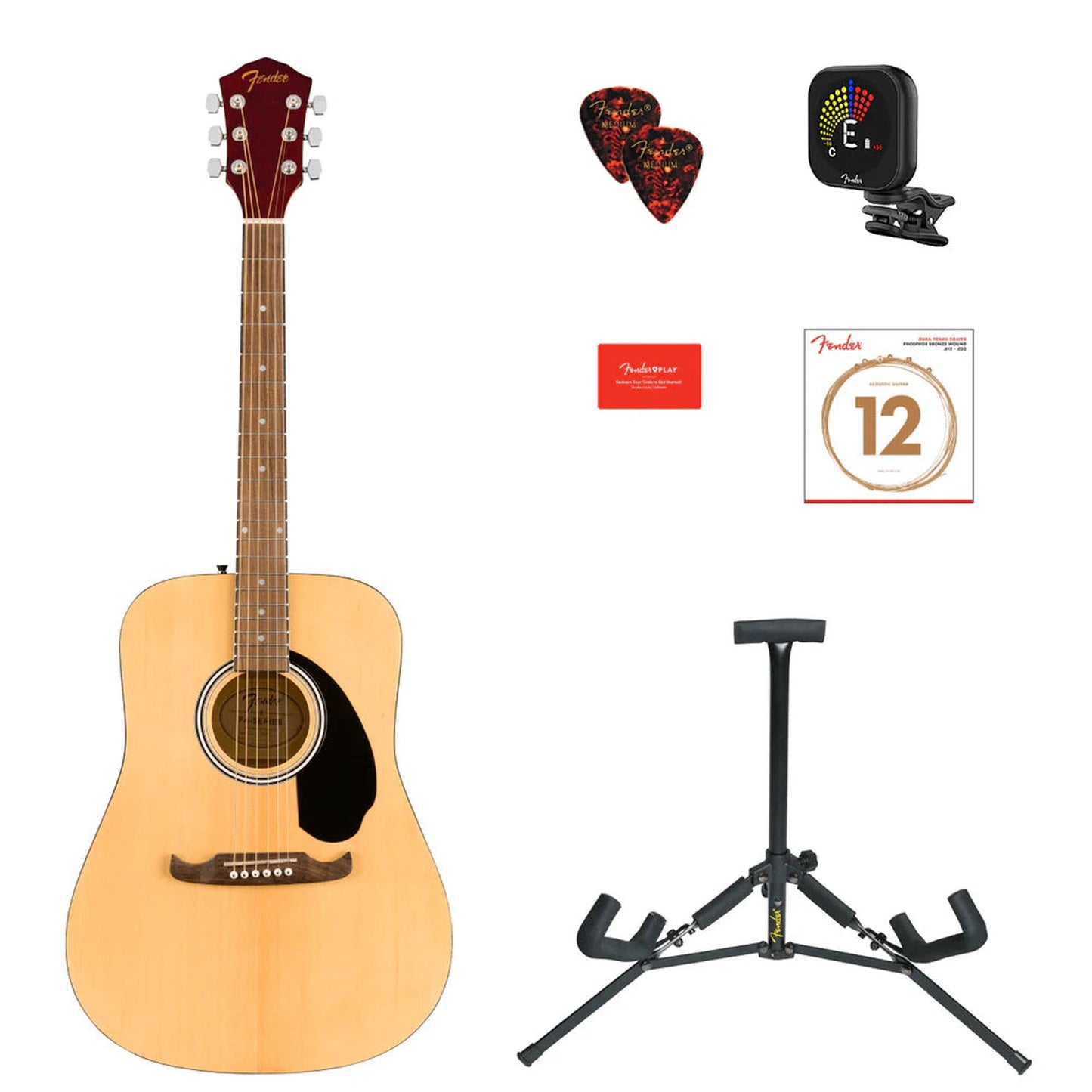 Fender FA-125 Dreadnought Acoustic Pack - Natural - Joondalup Music Centre